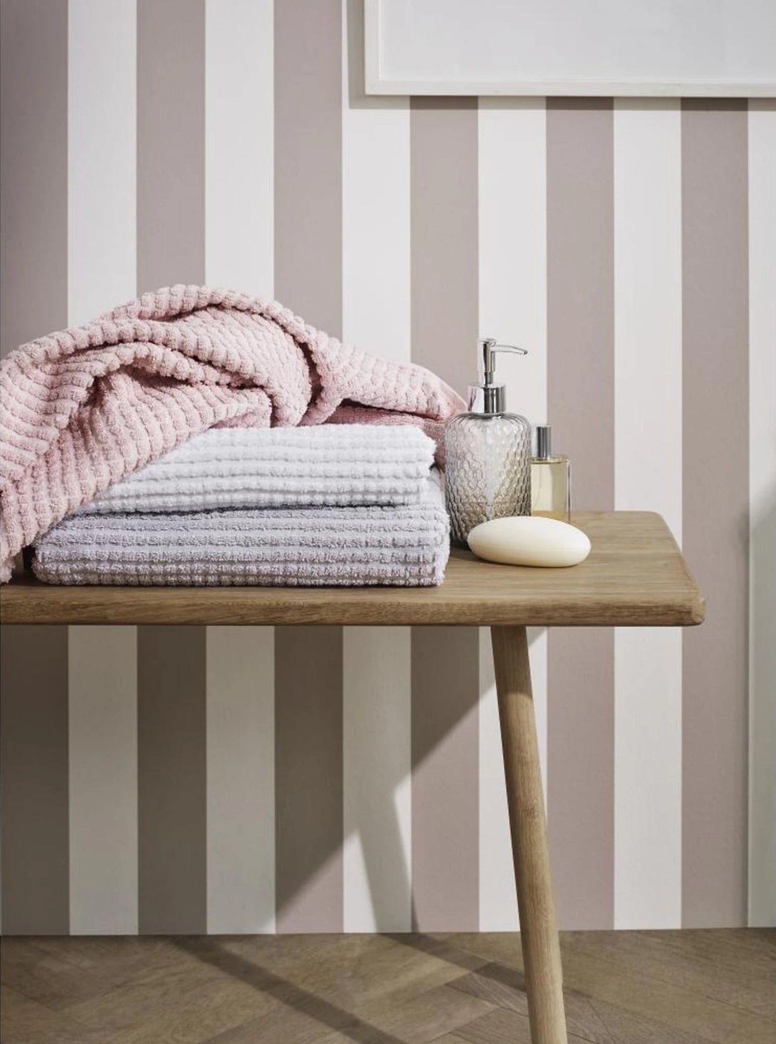 Juna Check Towel Nude, 70x140 Cm