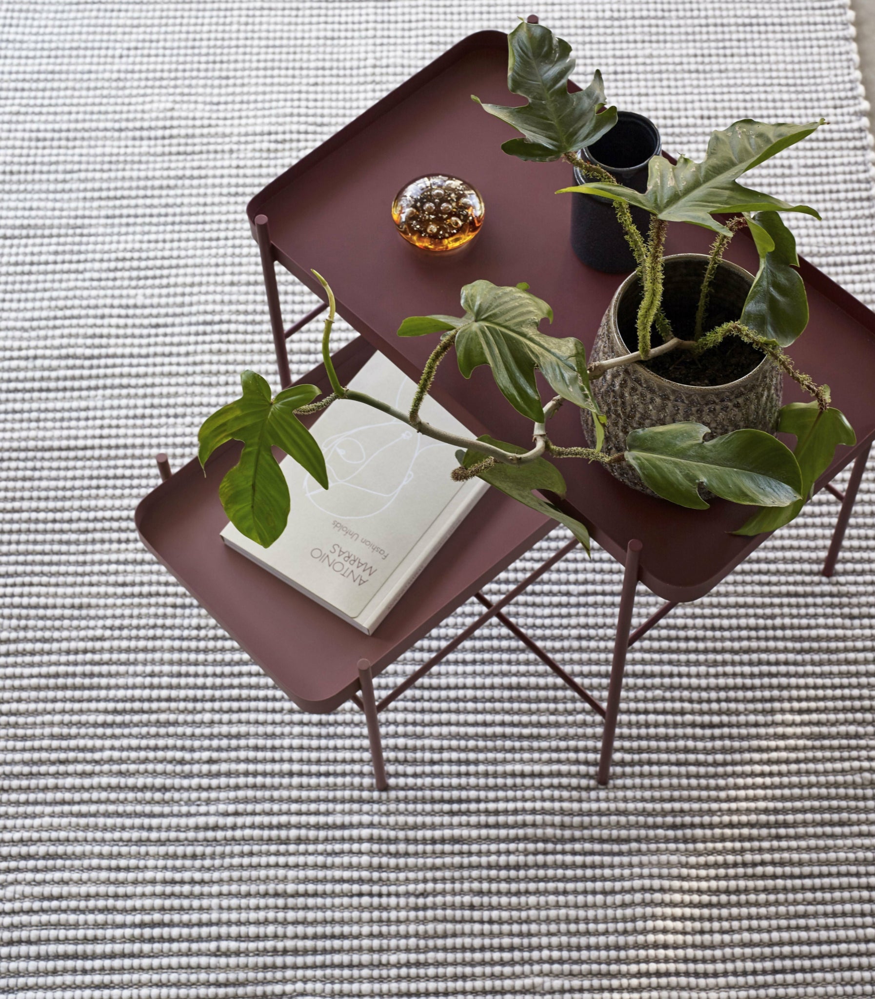 Hübsch Capri Beige Ceramic Flower Pot Set of 2 - Trendy Home Decor