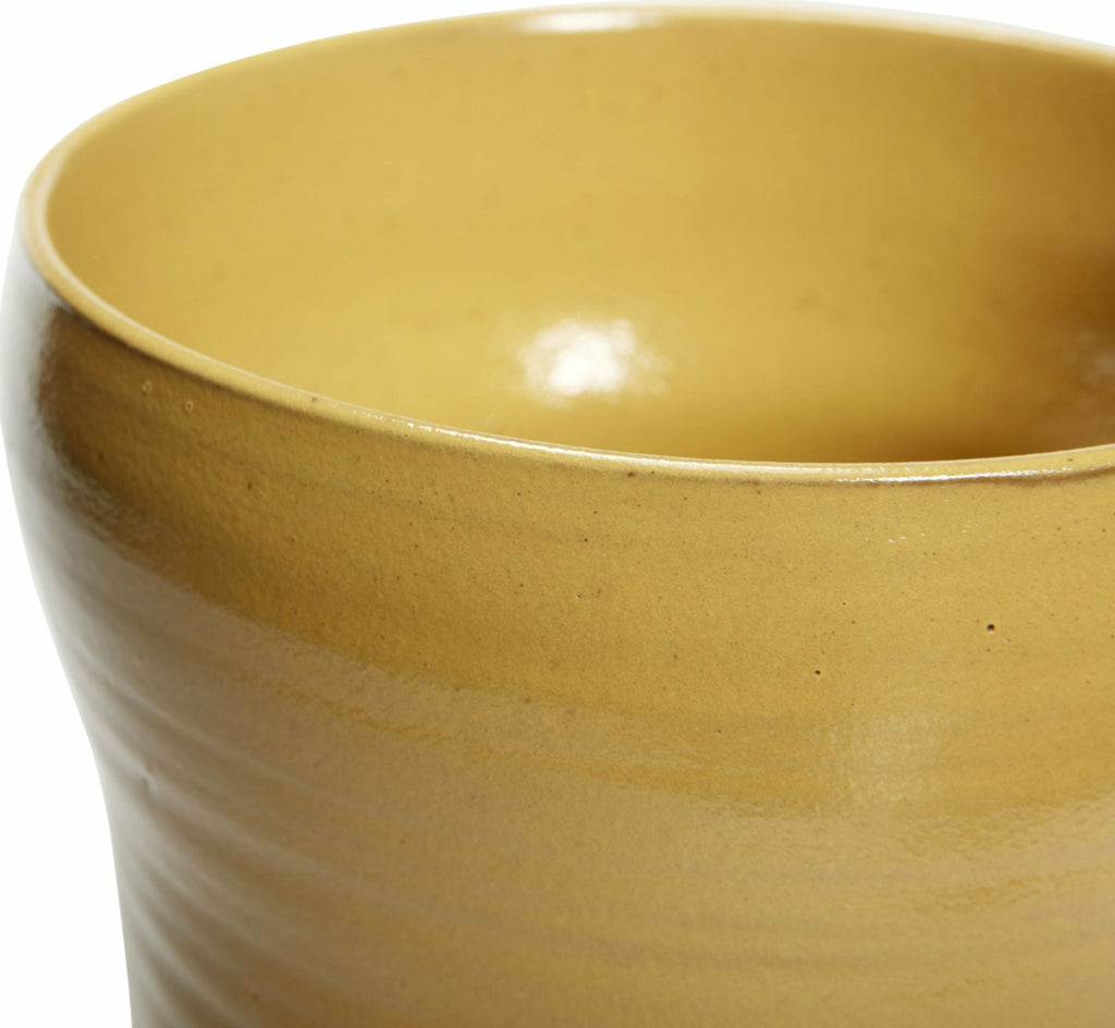 Hübsch Care Pot Ceramic Yellow Set Of 2