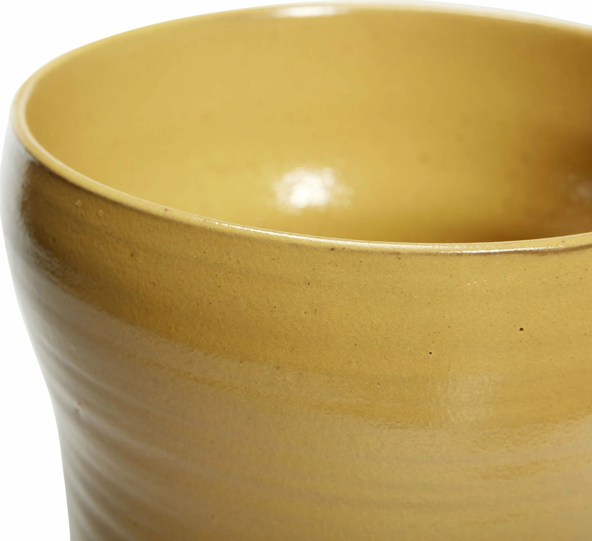 Hübsch Care Pot Ceramic Yellow Set Of 2