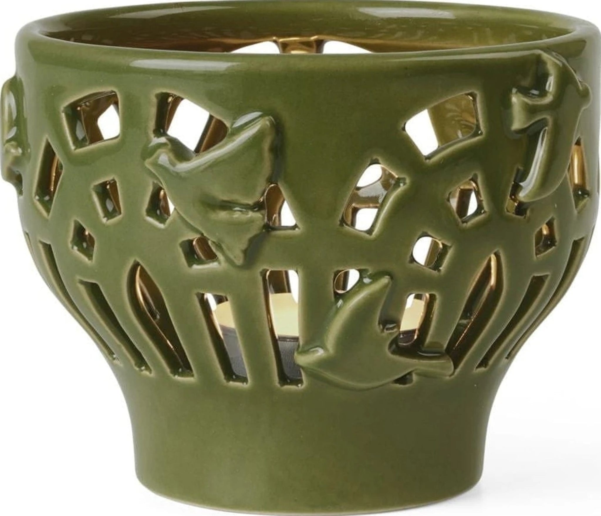 Kähler Orangery Tealight Holder Ø9.5 cm, Green Garden