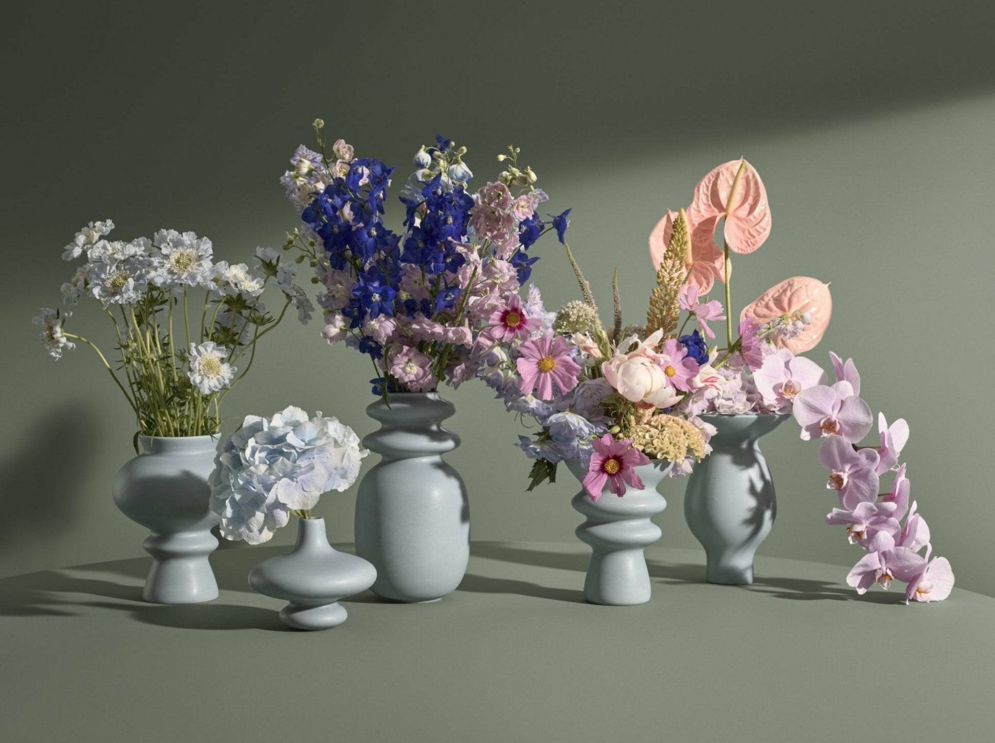 Kähler Contour Vase Blue, 20cm