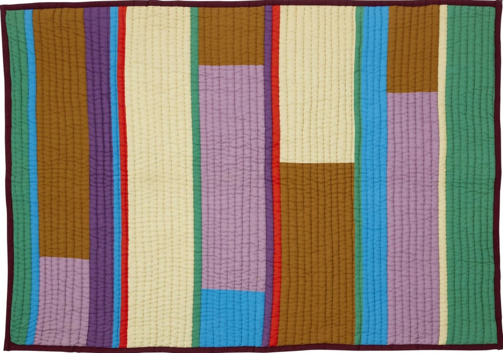 701406-HUB Multicoloured Quilted Plaid - OEKO-TEX® Cotton 140x200cm