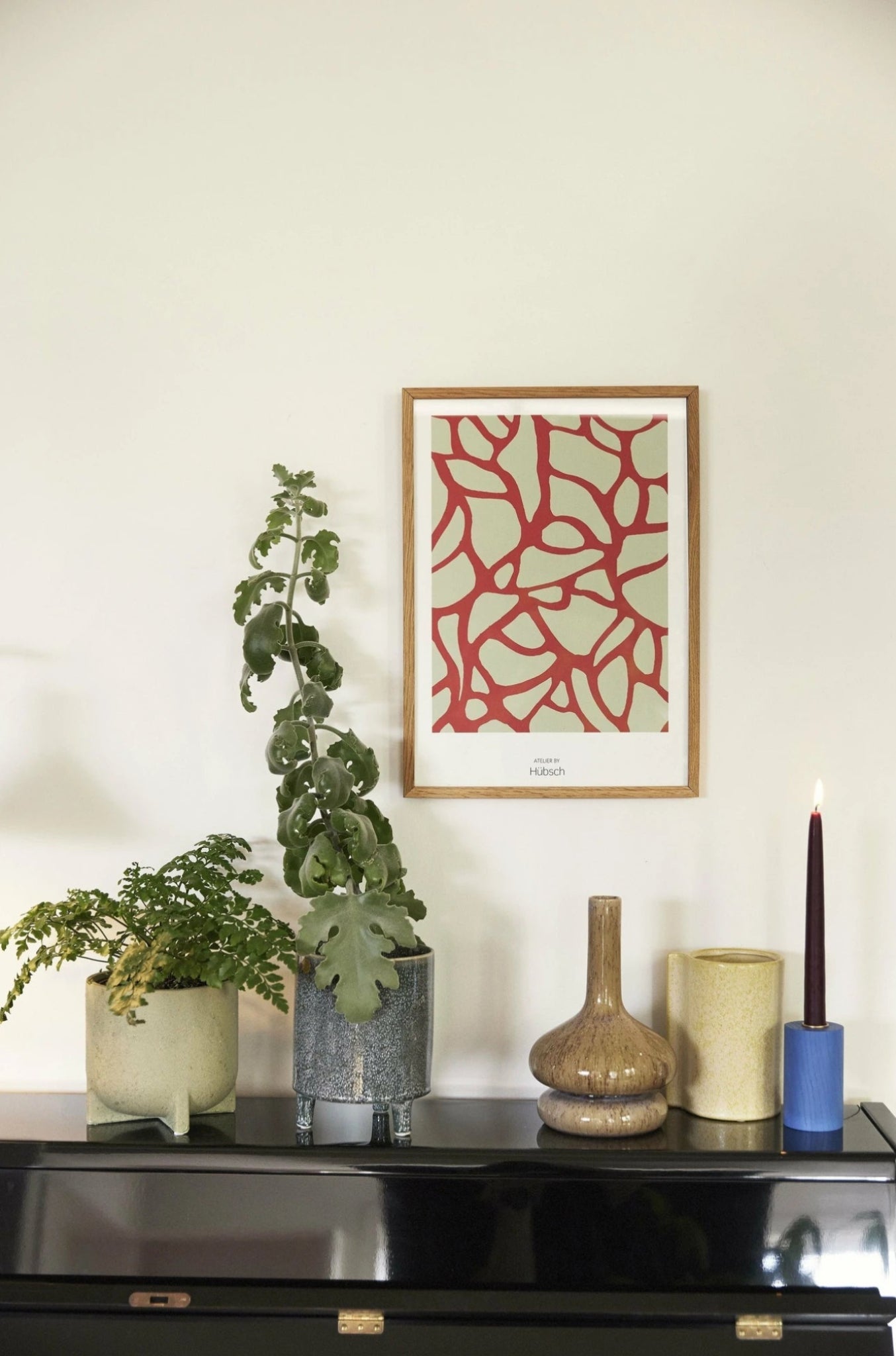 Hübsch Curve Vase Ceramic Sand