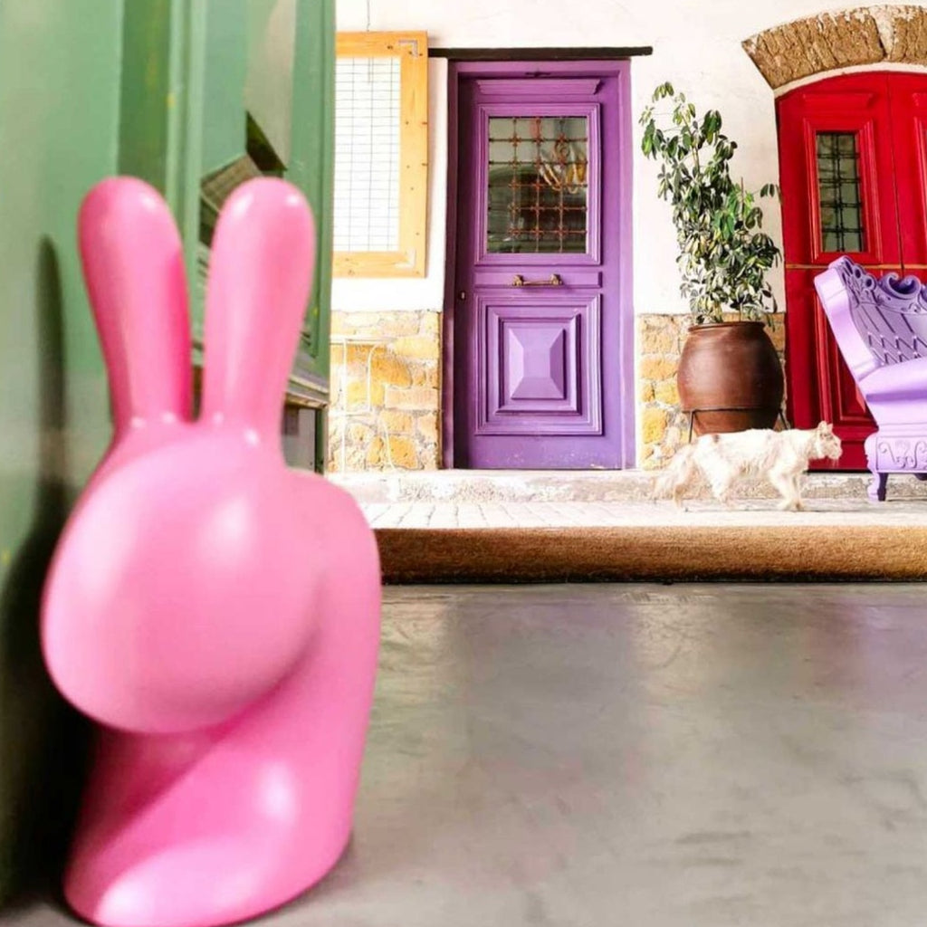 Qeeboo Rabbit Doorstop XS in Light Blue - Stylish & Playful Home Decor