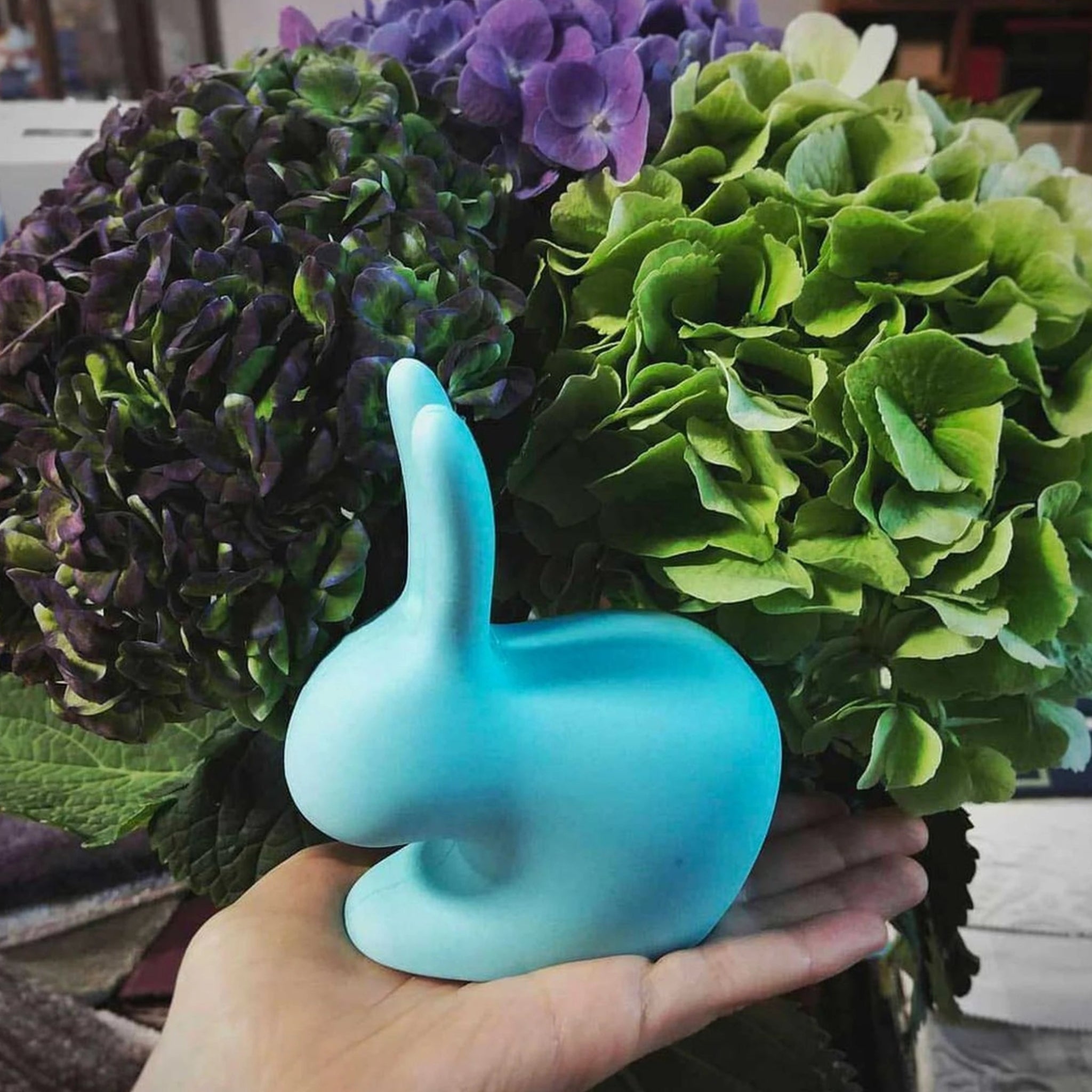 Qeeboo Rabbit Doorstop Xs, Light Blue