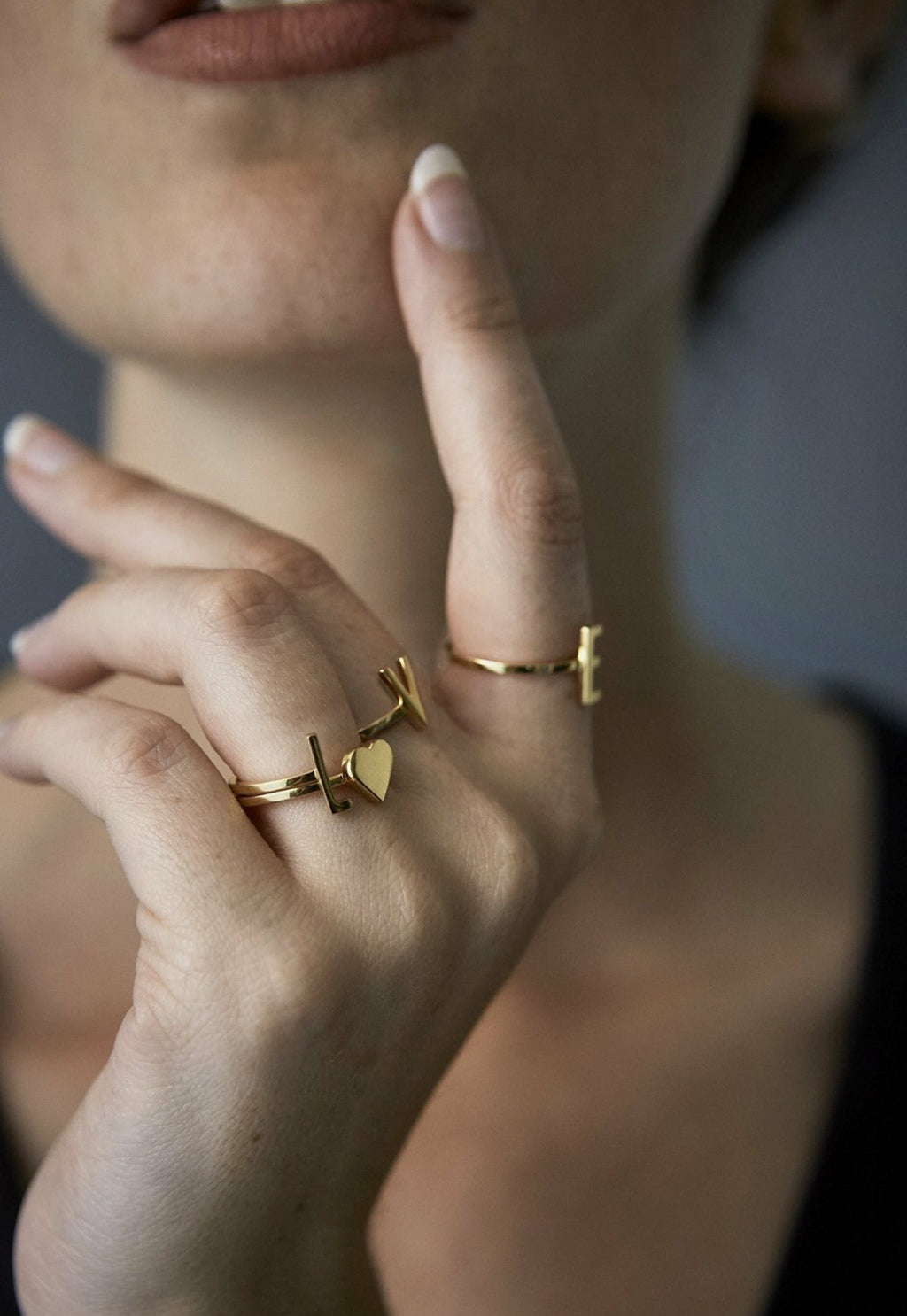 Design Letters Letter Ring A-Z, 18k Gold Plated, N