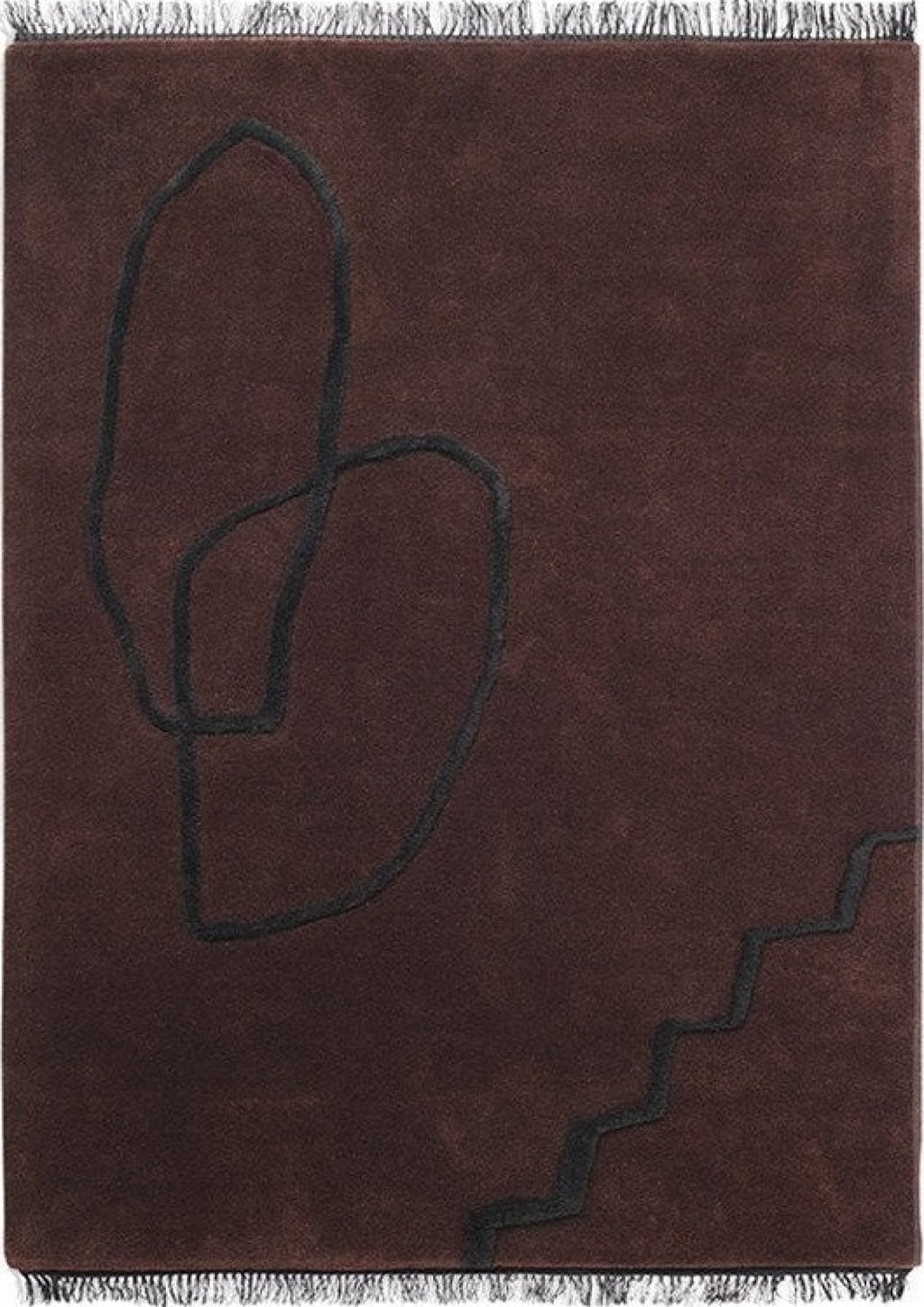 Ferm Living Desert Rug, Reddish Brown