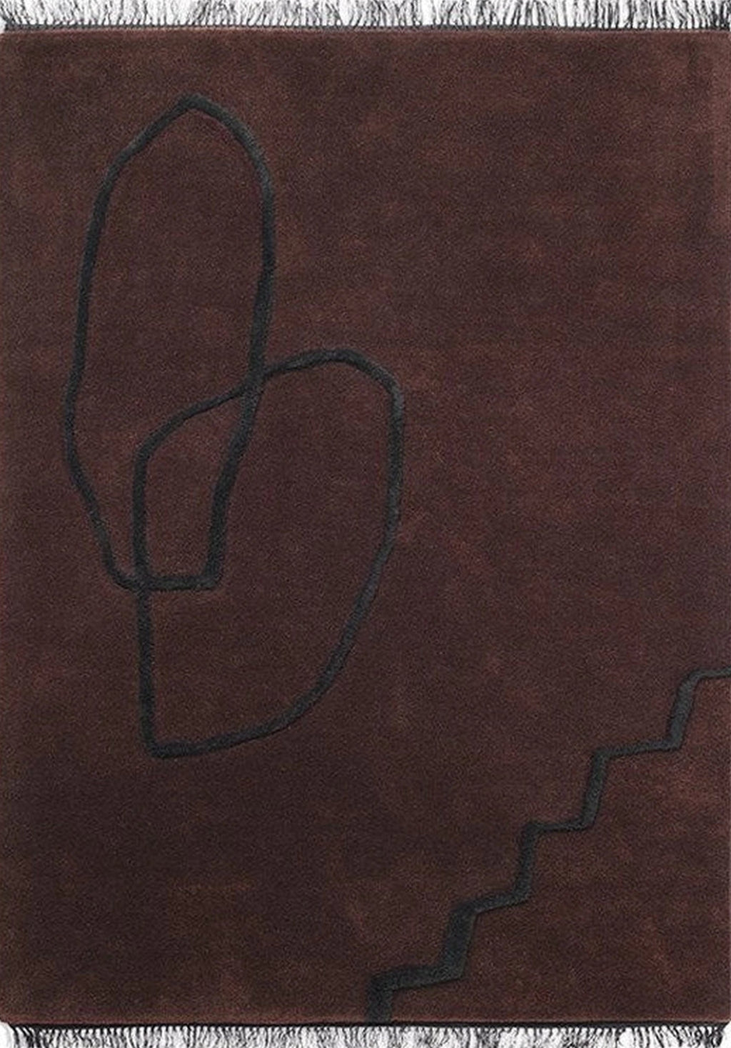 Ferm Living Desert Rug, Reddish Brown