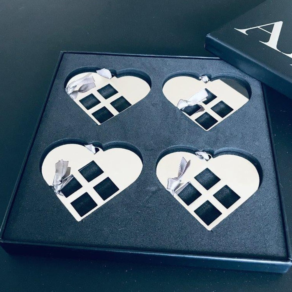 AIRies Heart Silver Set of 4, Small