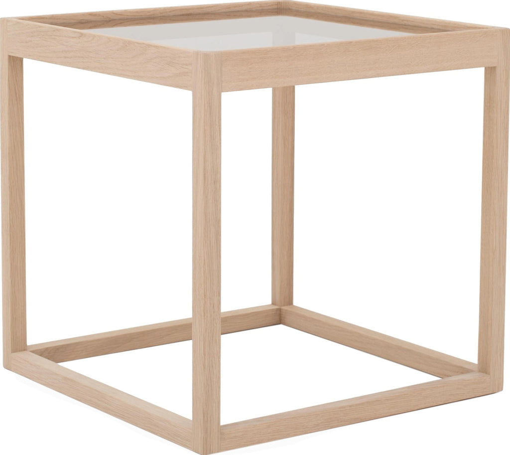 Klassik Studio KØ Cube Side Table Oak soap, smoked glass