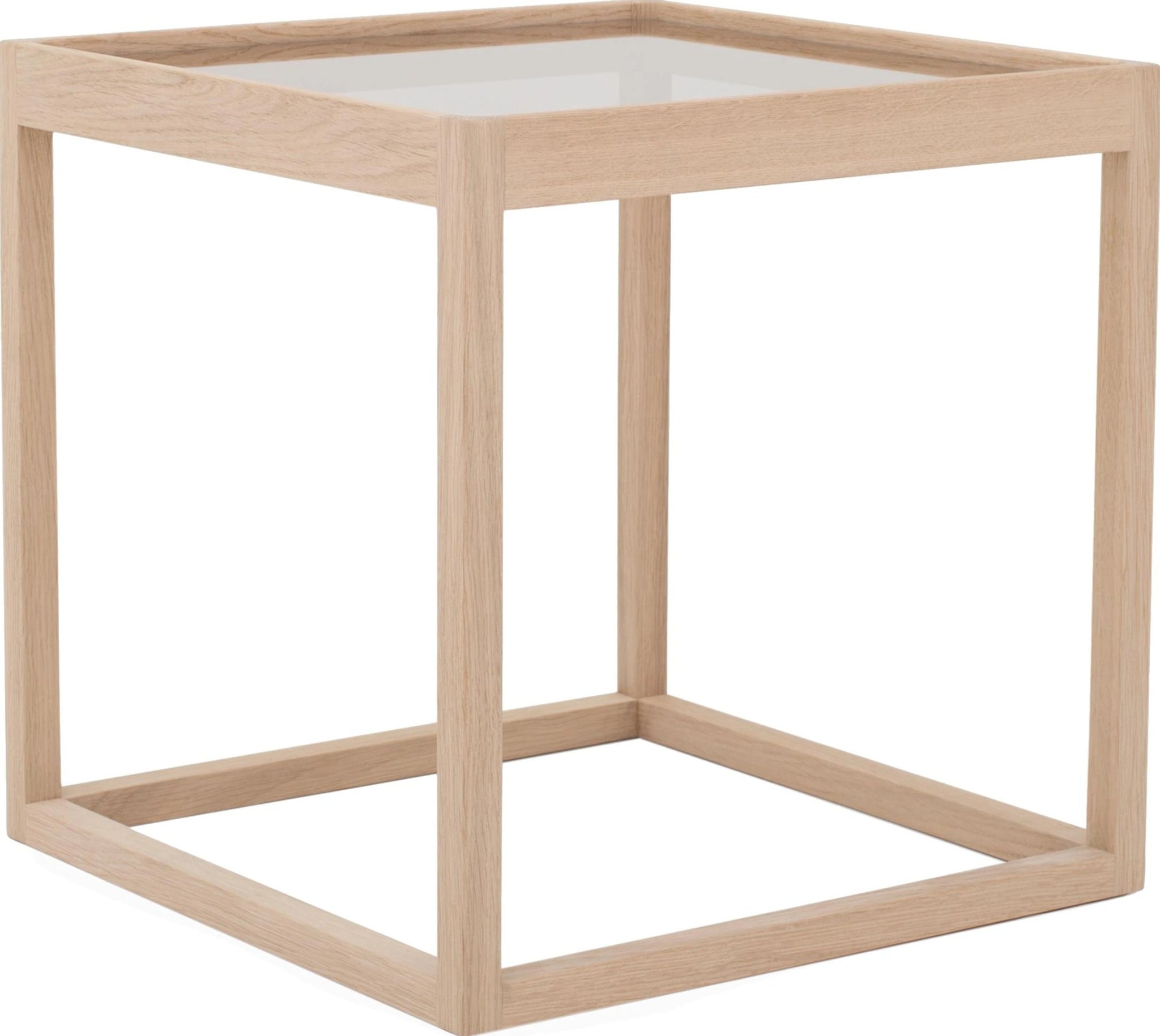 Klassik Studio KØ Cube Side Table Oak soap, smoked glass