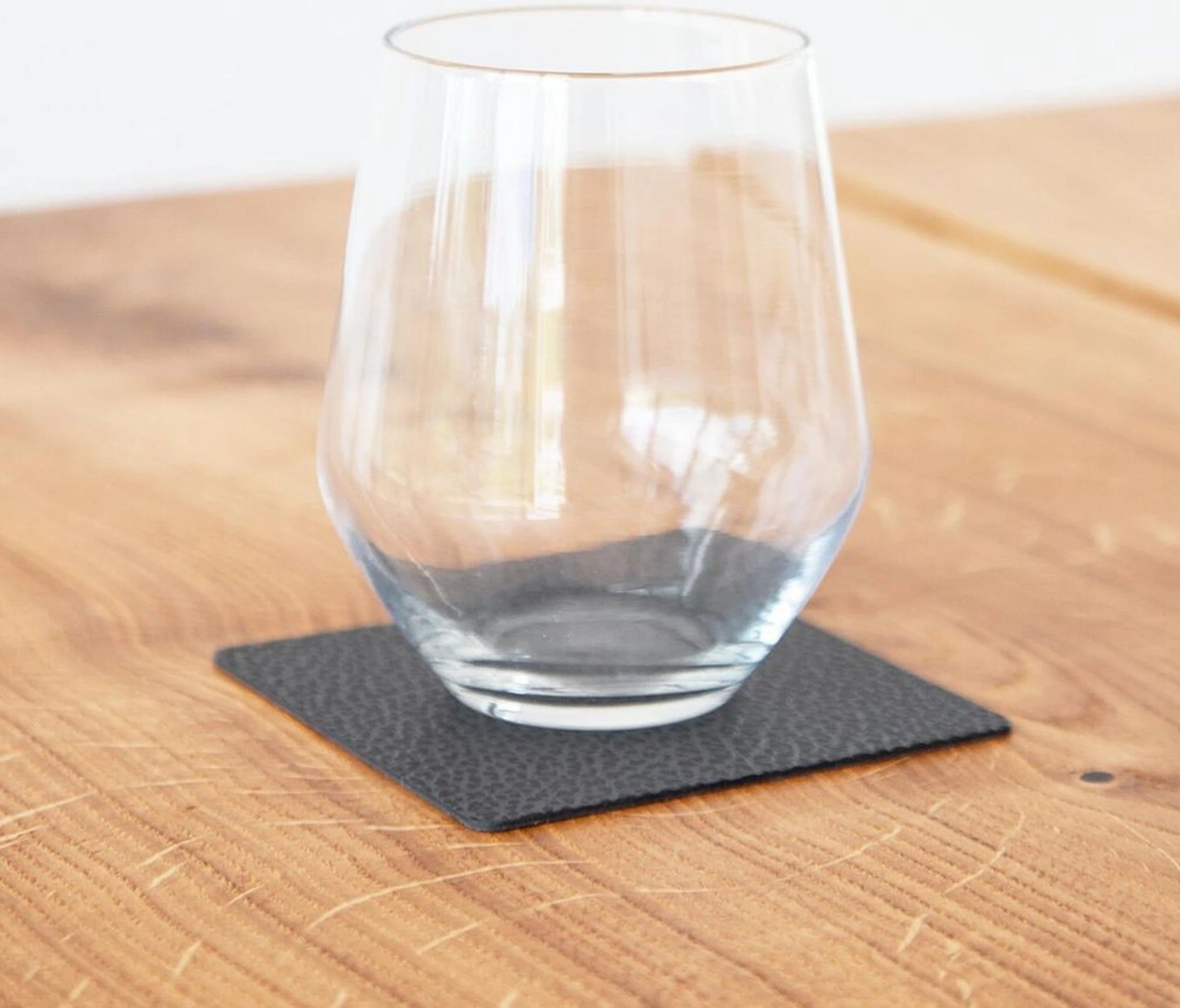 Lind DNA Square Glass Coaster Hippo Leather, Black Anthracite
