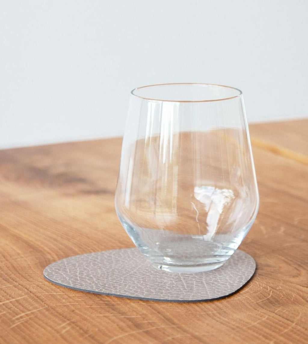Lind DNA Curve Glass Coaster Hippo Leather, Warm Grey
