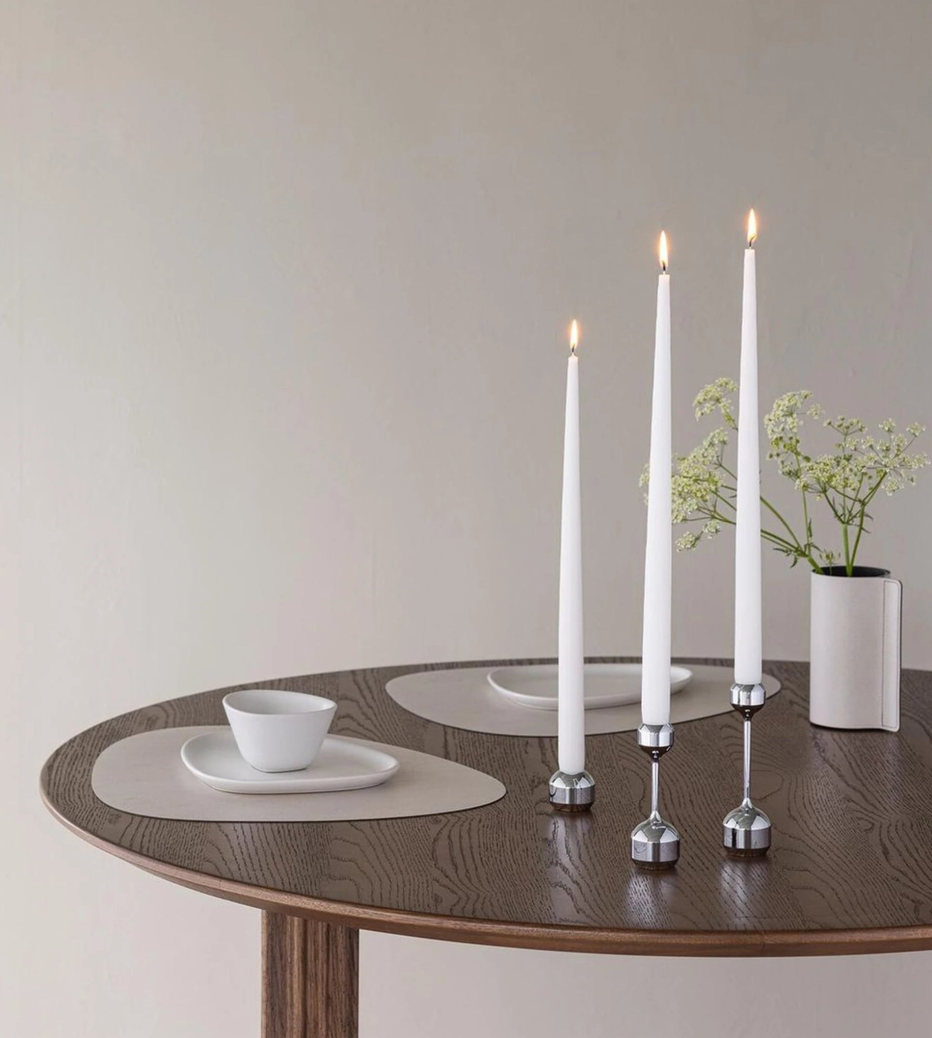 Lind DNA Silhouette Set 120+145 Candle Holder, Chrome