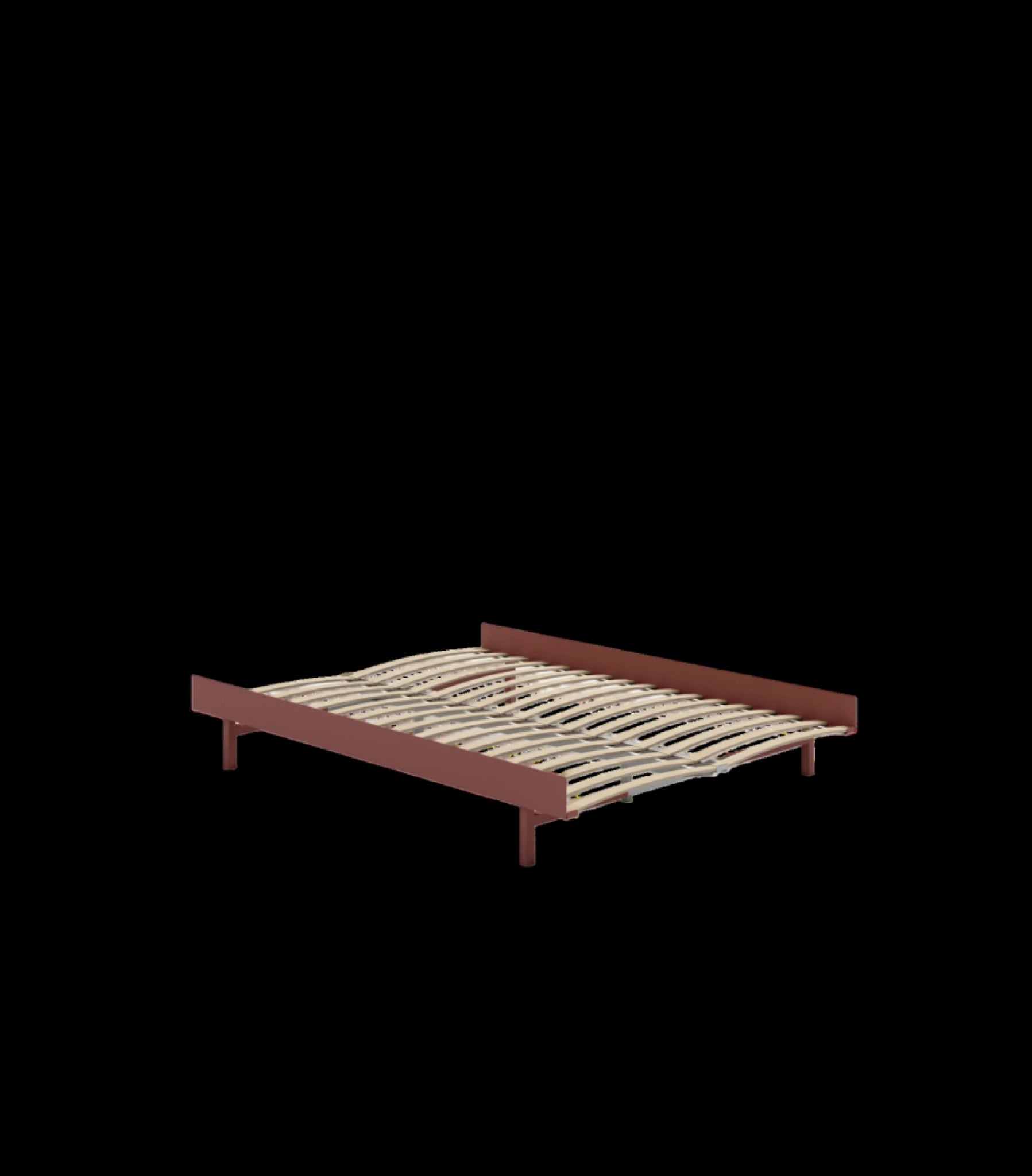 Moebe Bed, 140 Cm, Slats, Dusty Rose