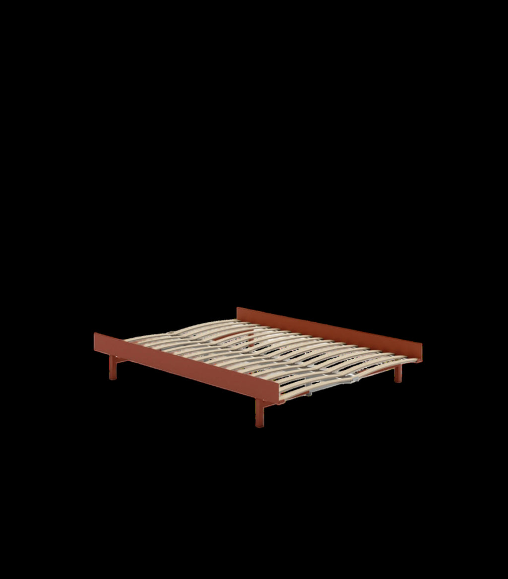 Moebe Bed, 140 Cm, Slats, Terracotta