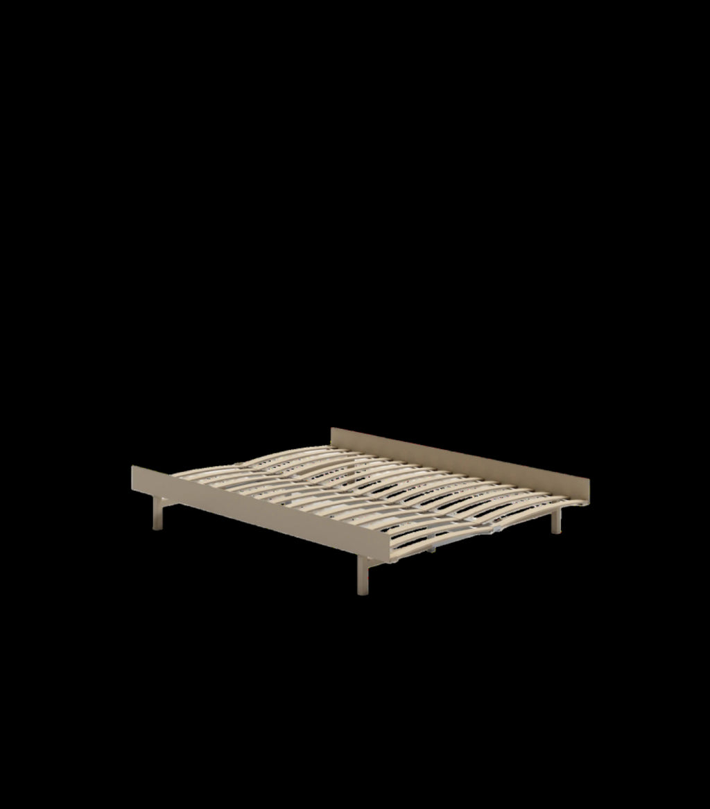 Moebe Bed, 150 Cm, Slats, Sand