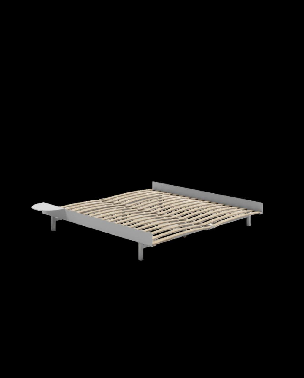 Moebe Bed, 180 Cm, Slats, 1x Side Table, Stainless Steel