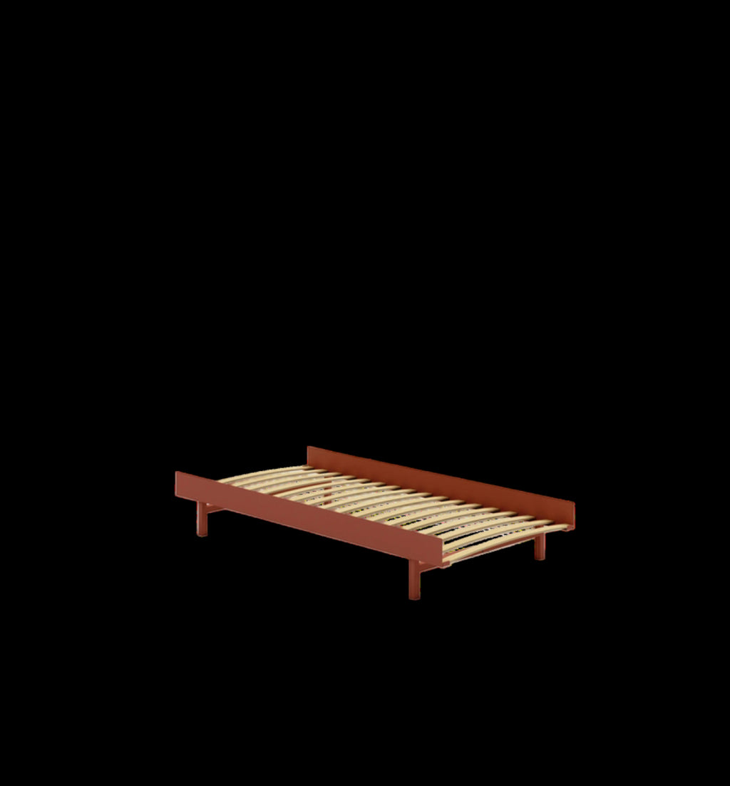 Moebe Bed, 90 Cm, Slats, Terracotta