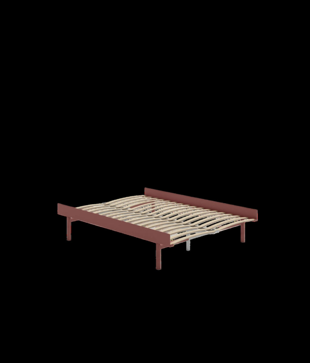 Moebe Bed, Tall Legs, 140 Cm, Slats, Dusty Rose