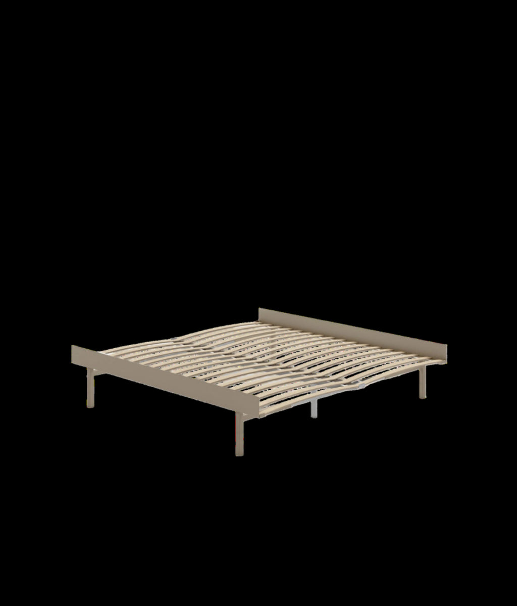 Moebe Bed, Tall Legs, 180 Cm, Slats, Black