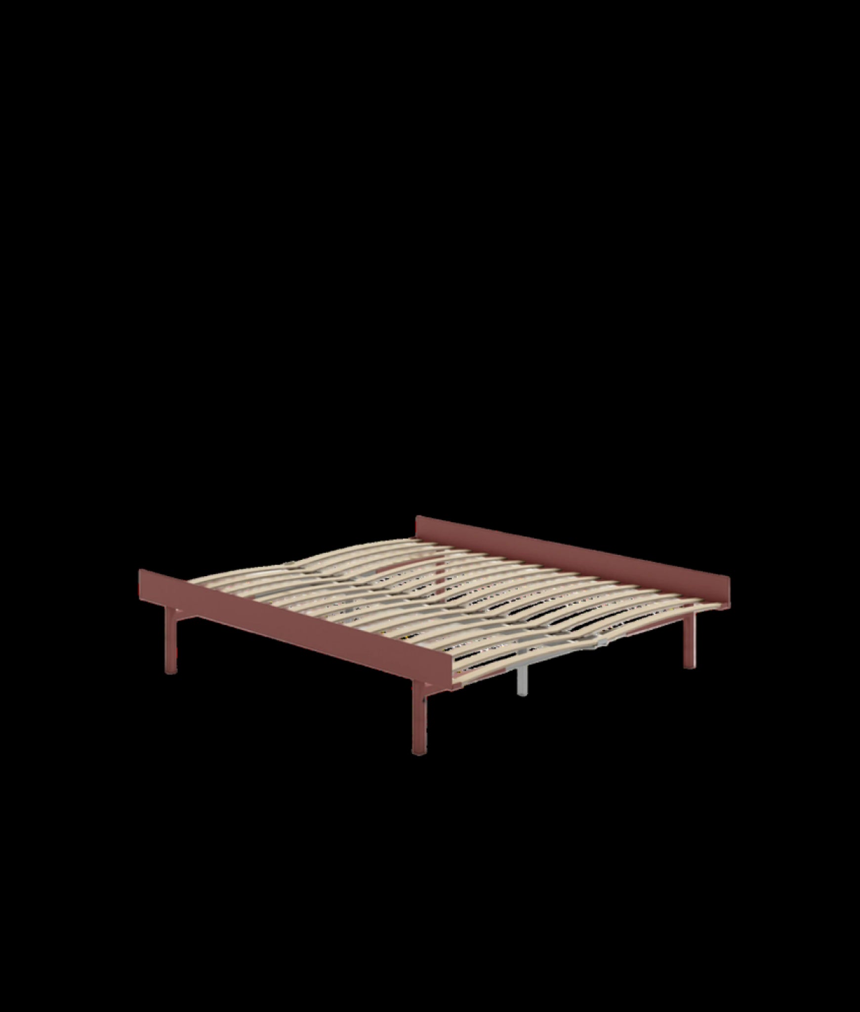 Moebe Bed, Tall Legs, 180 Cm, Slats, Dusty Rose