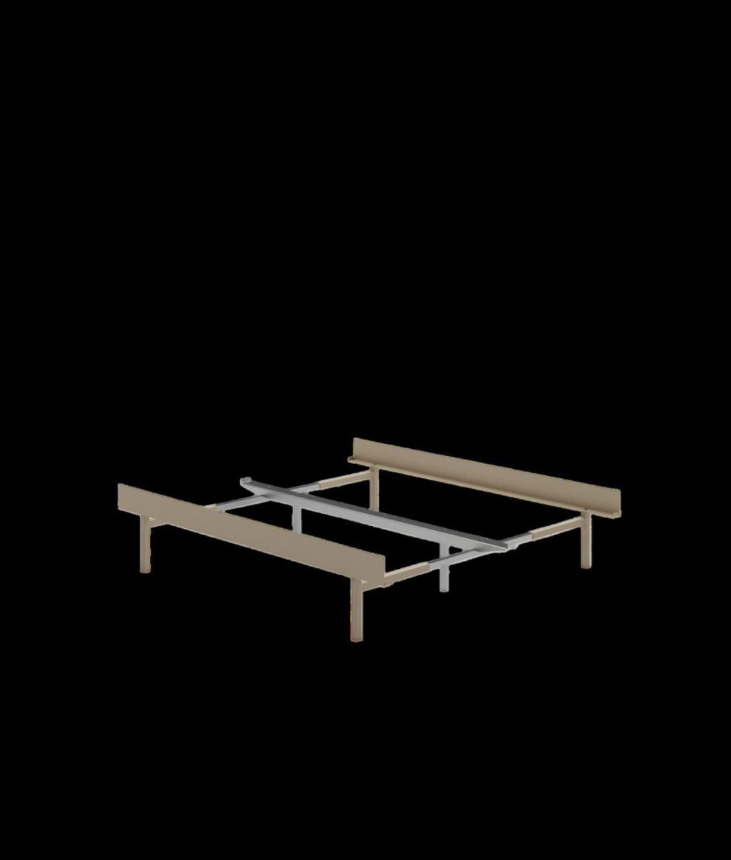 Moebe Bed, Tall Legs, 90-180 Cm, Sand
