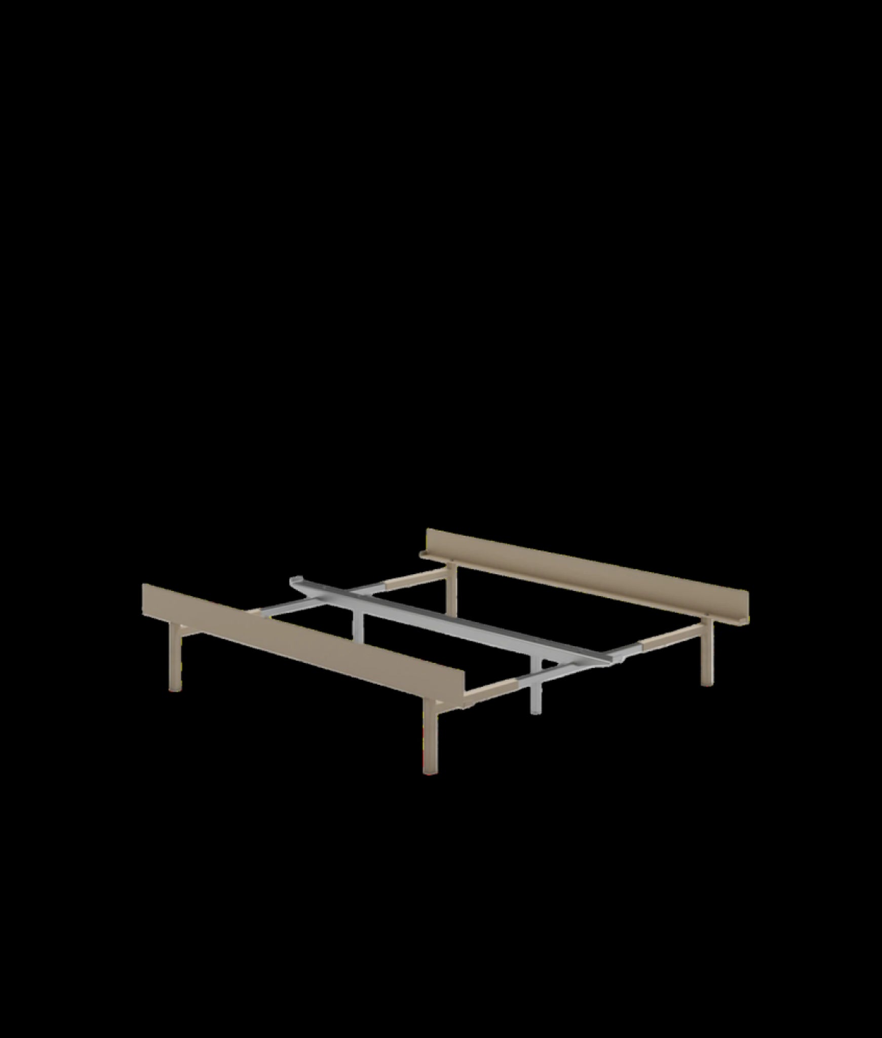 Moebe Bed, Tall Legs, 90-180 Cm, Sand