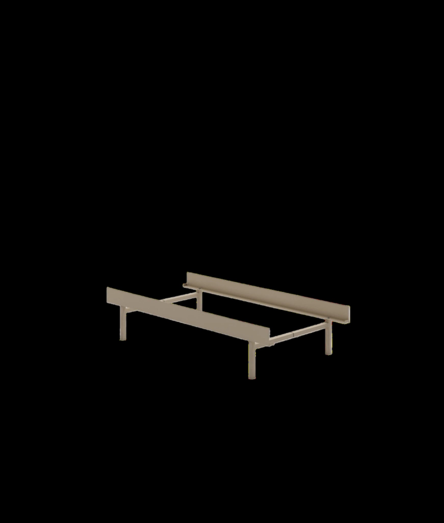 Moebe Bed, Tall Legs, 90 Cm, Sand