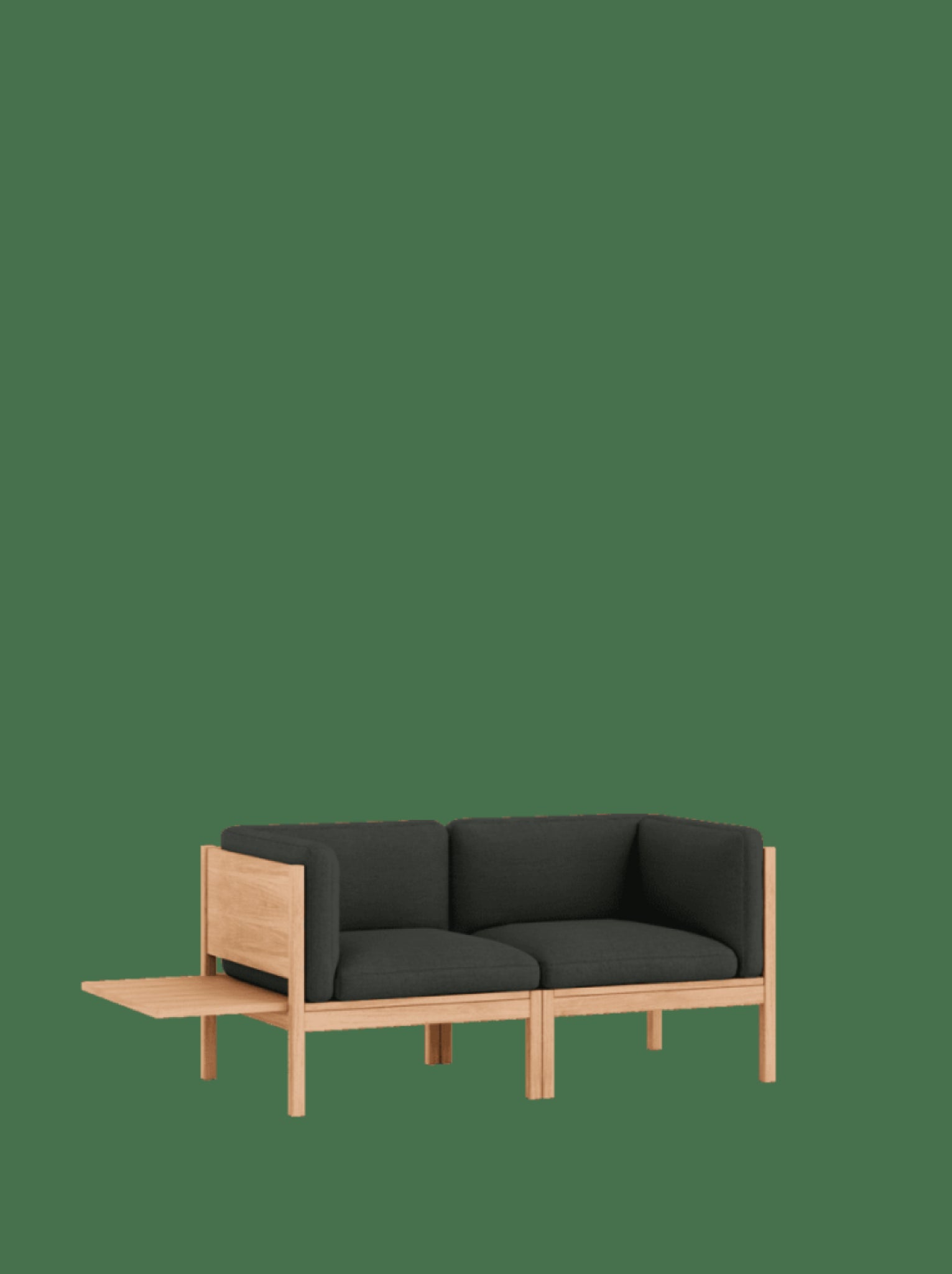 Moebe Modular Sofa Set, 2 Seater Sofa With Sides + 1 Side Table, Re-wool 198 (fsc Mix Credit)