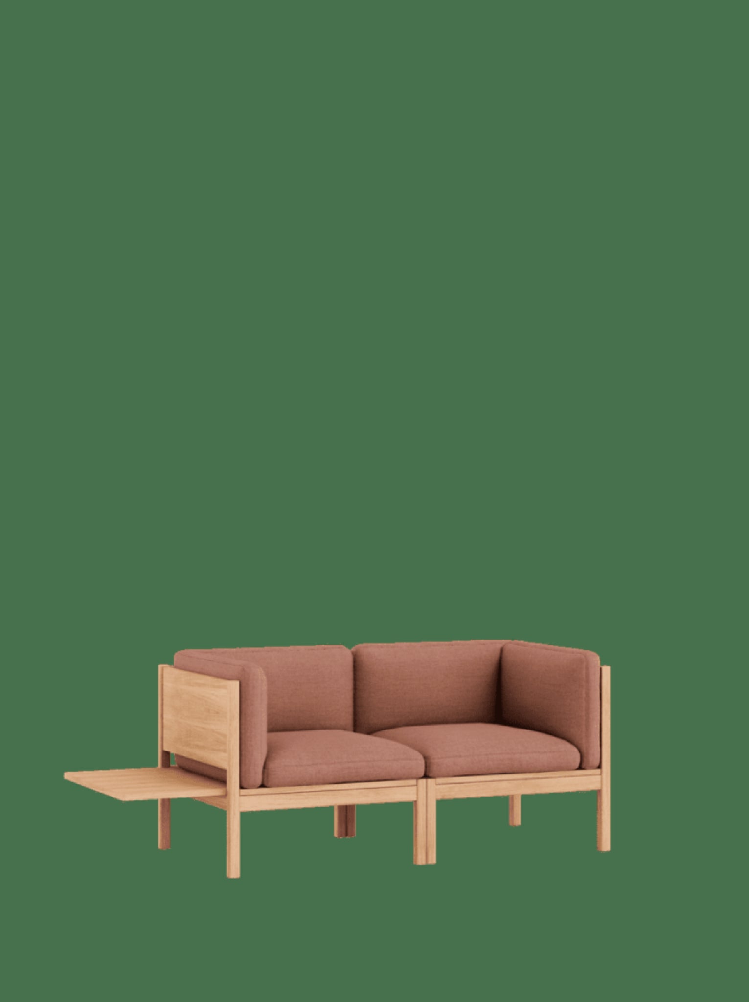 Moebe Modular Sofa Set, 2 Seater Sofa With Sides + 1 Side Table, Re-wool 648 (fsc Mix Credit)