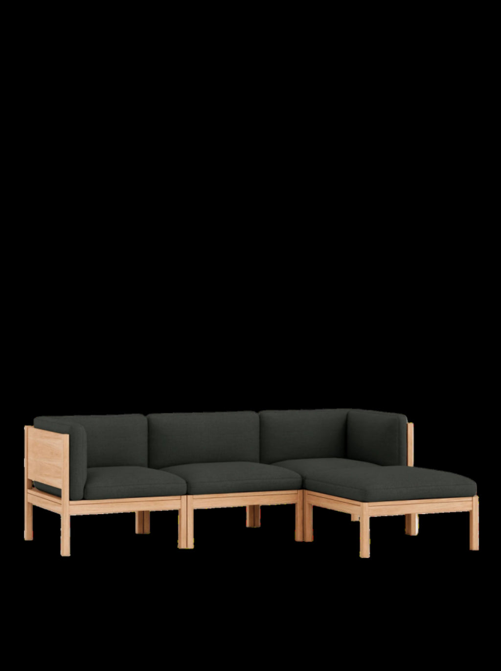 Moebe Modular Sofa Set, 3 Seater Sofa With Sides + Chaise Longue, Re-wool 198 (fsc Mix Credit)
