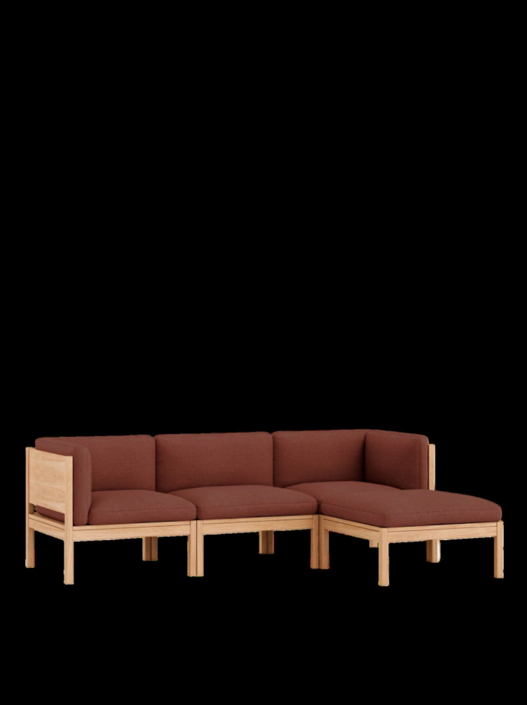 Moebe Modular Sofa Set, 3 Seater Sofa With Sides + Chaise Longue, Re-wool 687 (fsc Mix Credit)