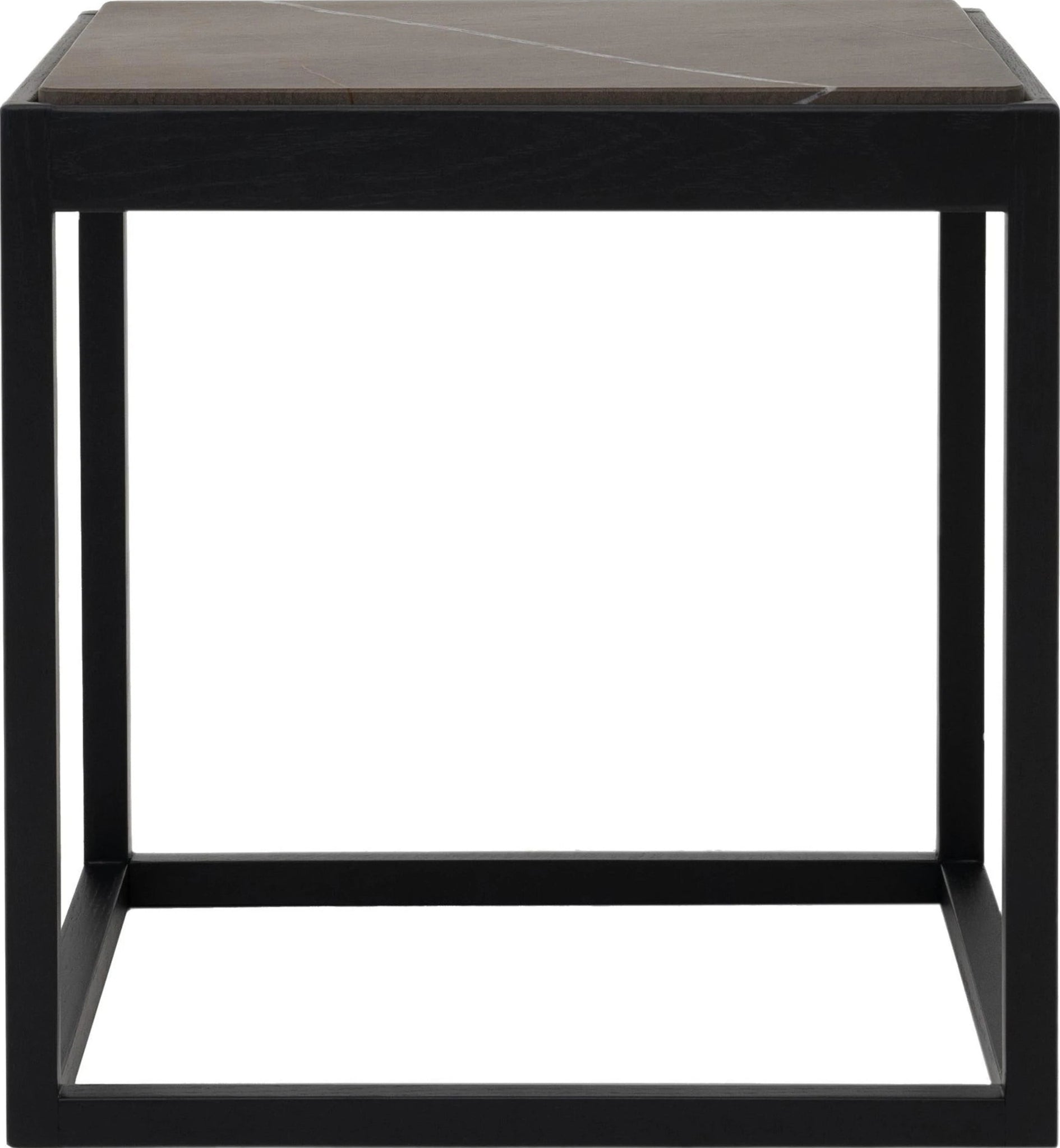 Klassik Studio KØ Cube Side Table Black Oak, Black Marble