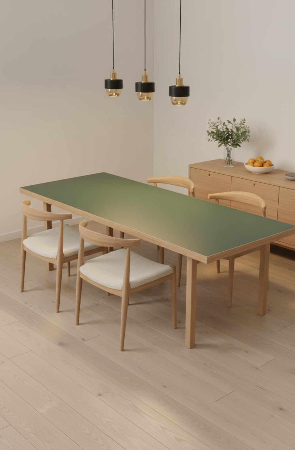 Moebe Extension Leaf, Rectangular Dining Table, Green (fsc Mix Credit)