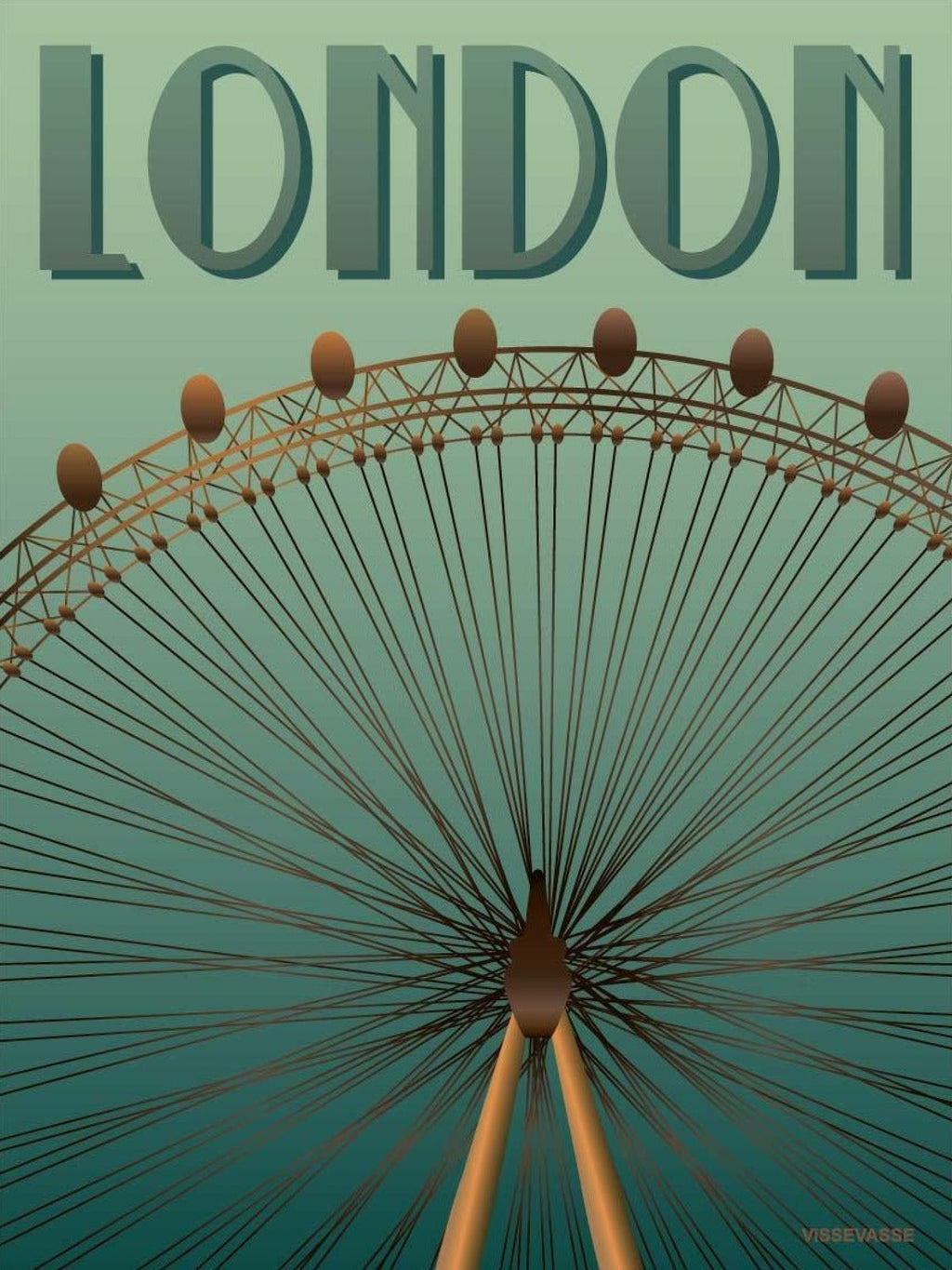 Vissevasse London Eye Poster, 30 X40 Cm