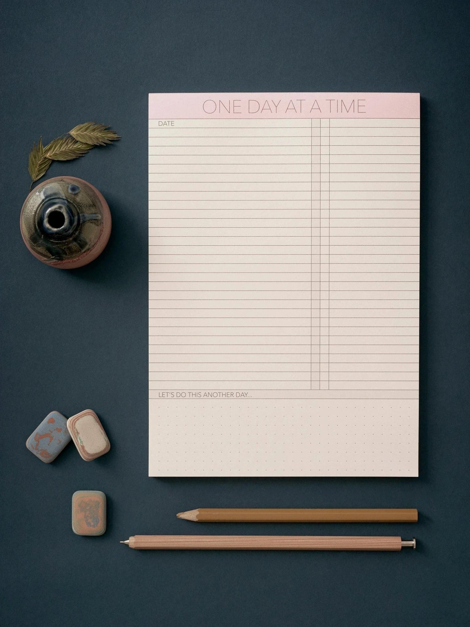 Vissevasse One Day At A Time A5 Notepad, White