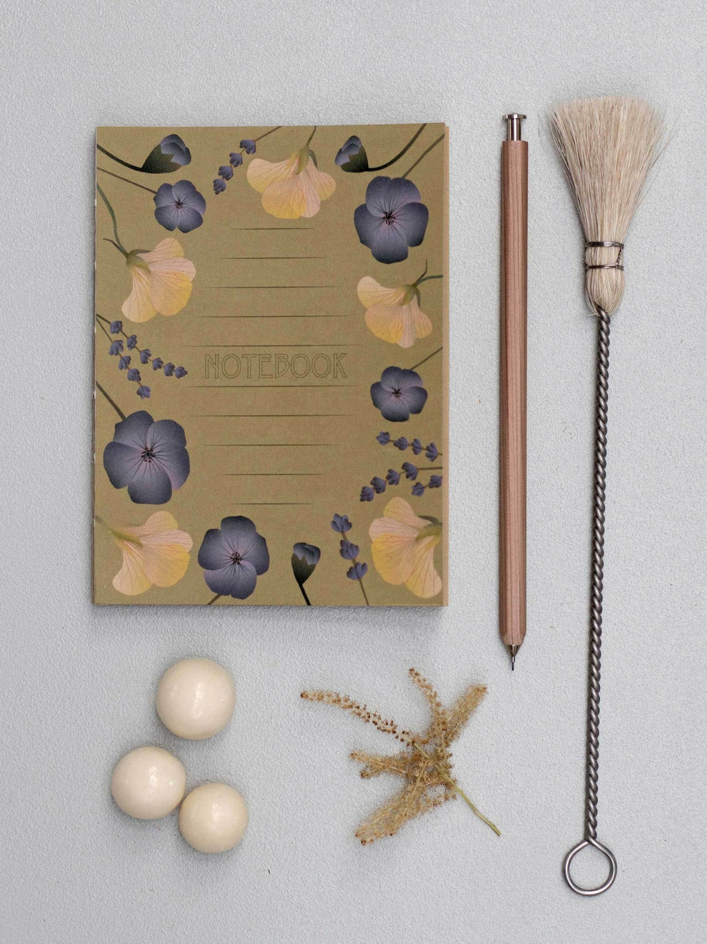 Vissevasse Notebook With Flowers, Amber, Small