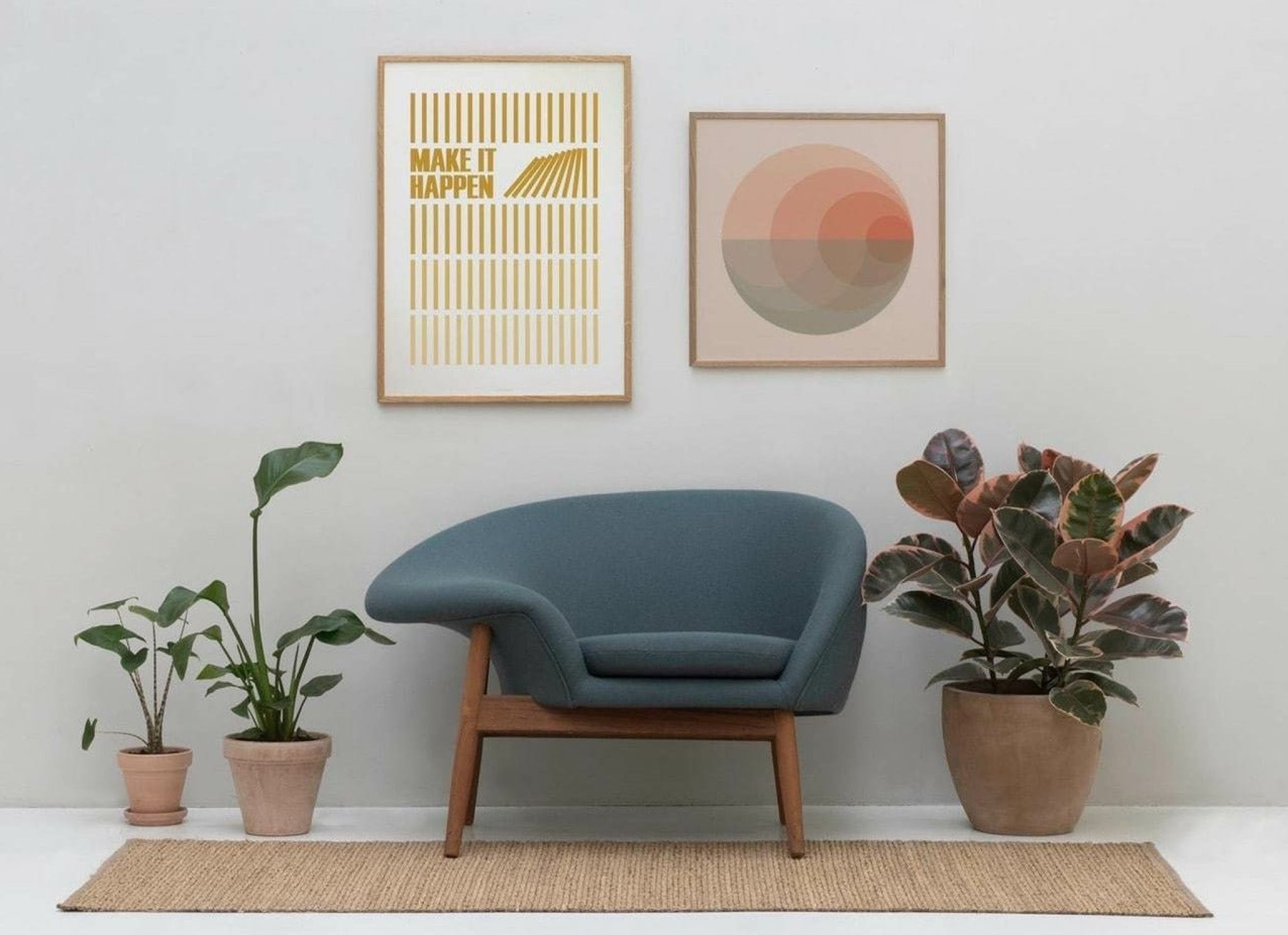 Vissevasse Gradient Poster 50 X50 Cm, Koral