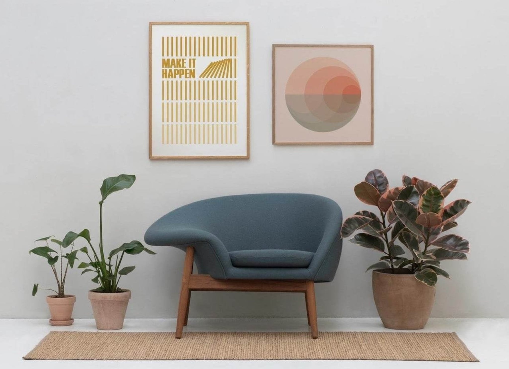 Vissevasse Gradient Poster 40 X40 Cm, Koral