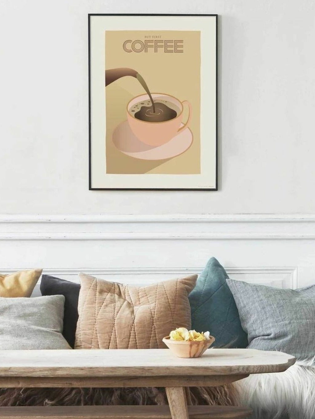 Vissevasse But First Coffee Poster, 15 X21 Cm