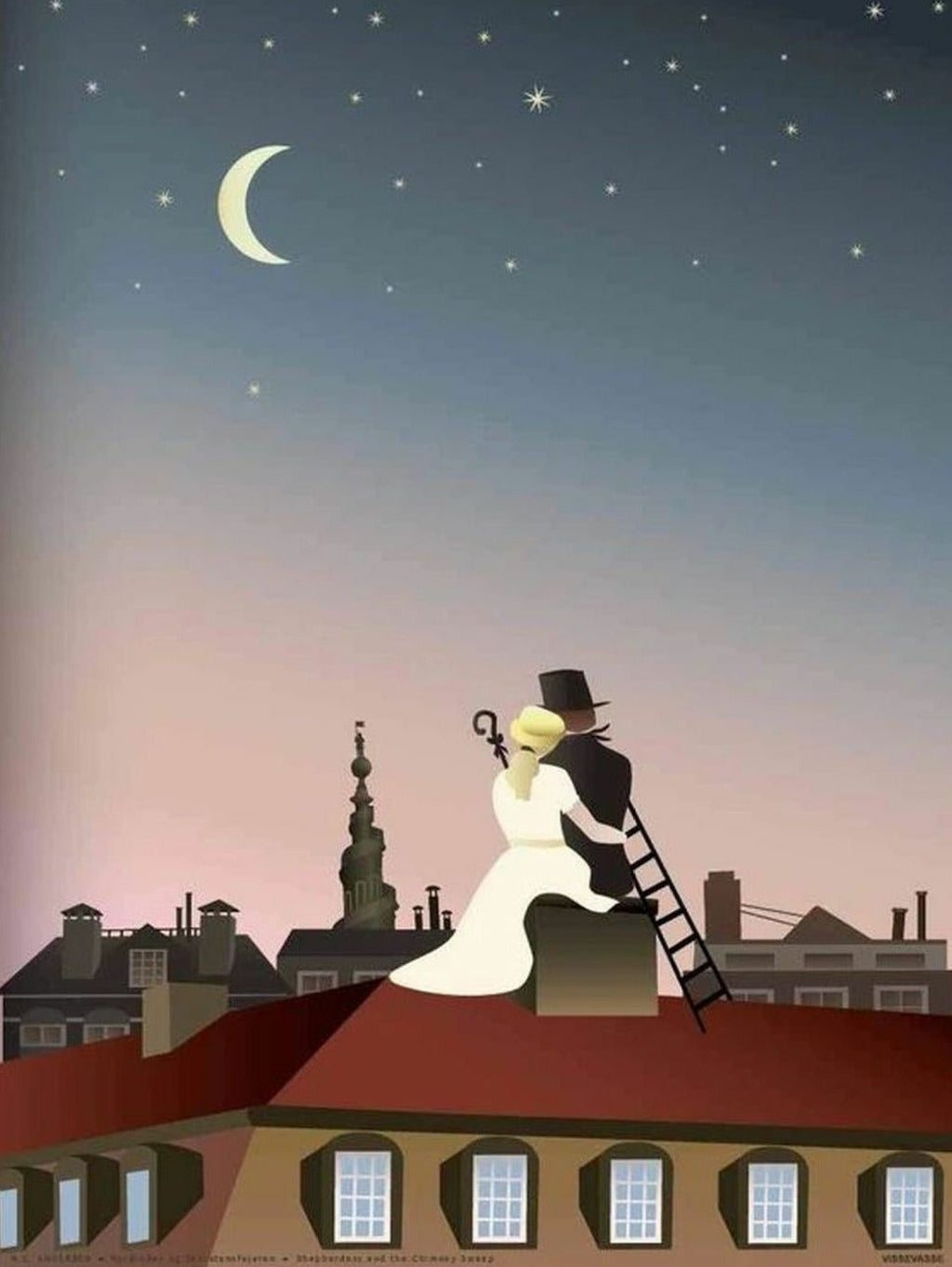 Vissevasse The Shepherdess And The Chimney Sweep Poster, 30 X40 Cm