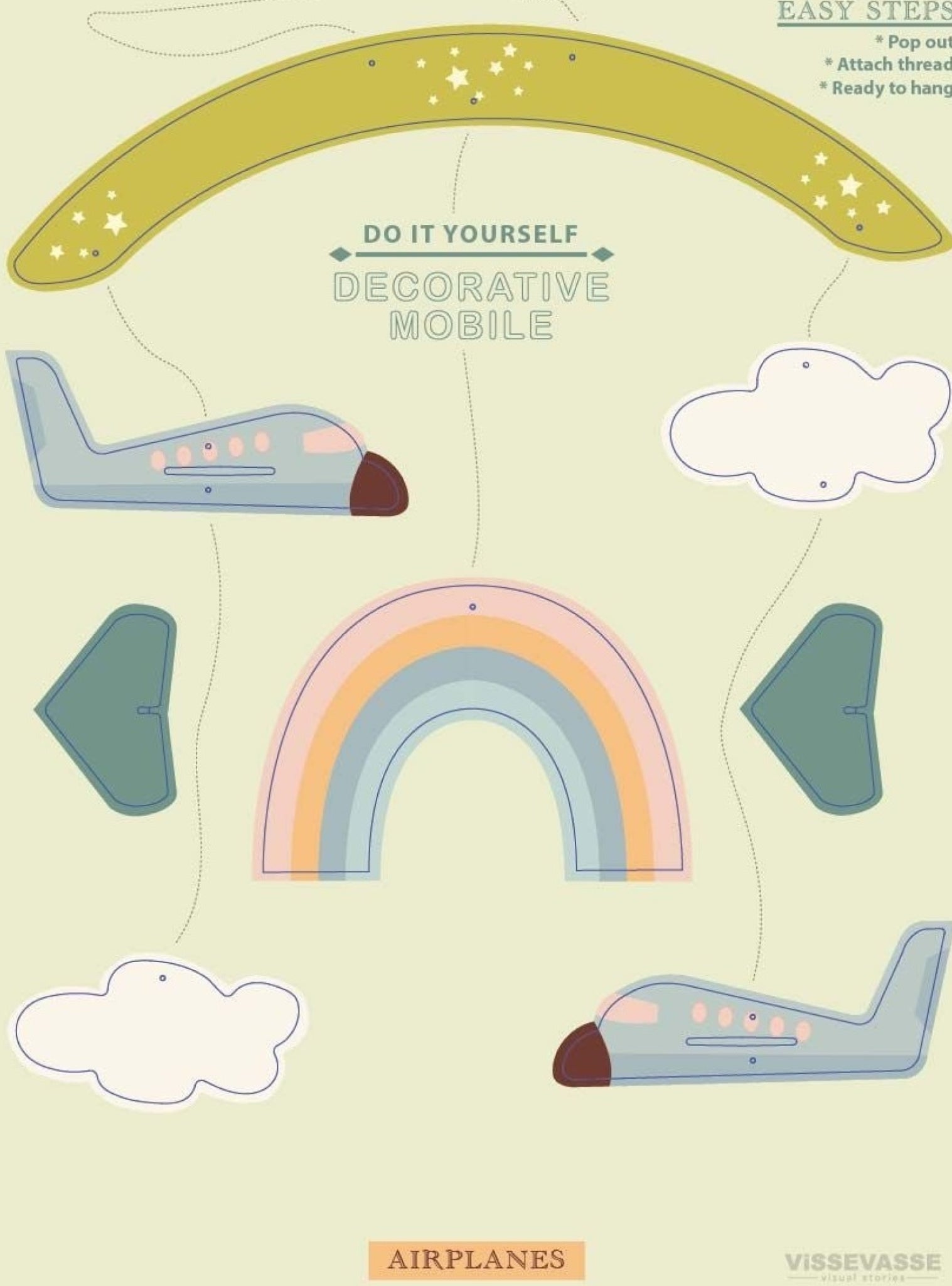 Vissevasse Airplanes Decorative Mobile