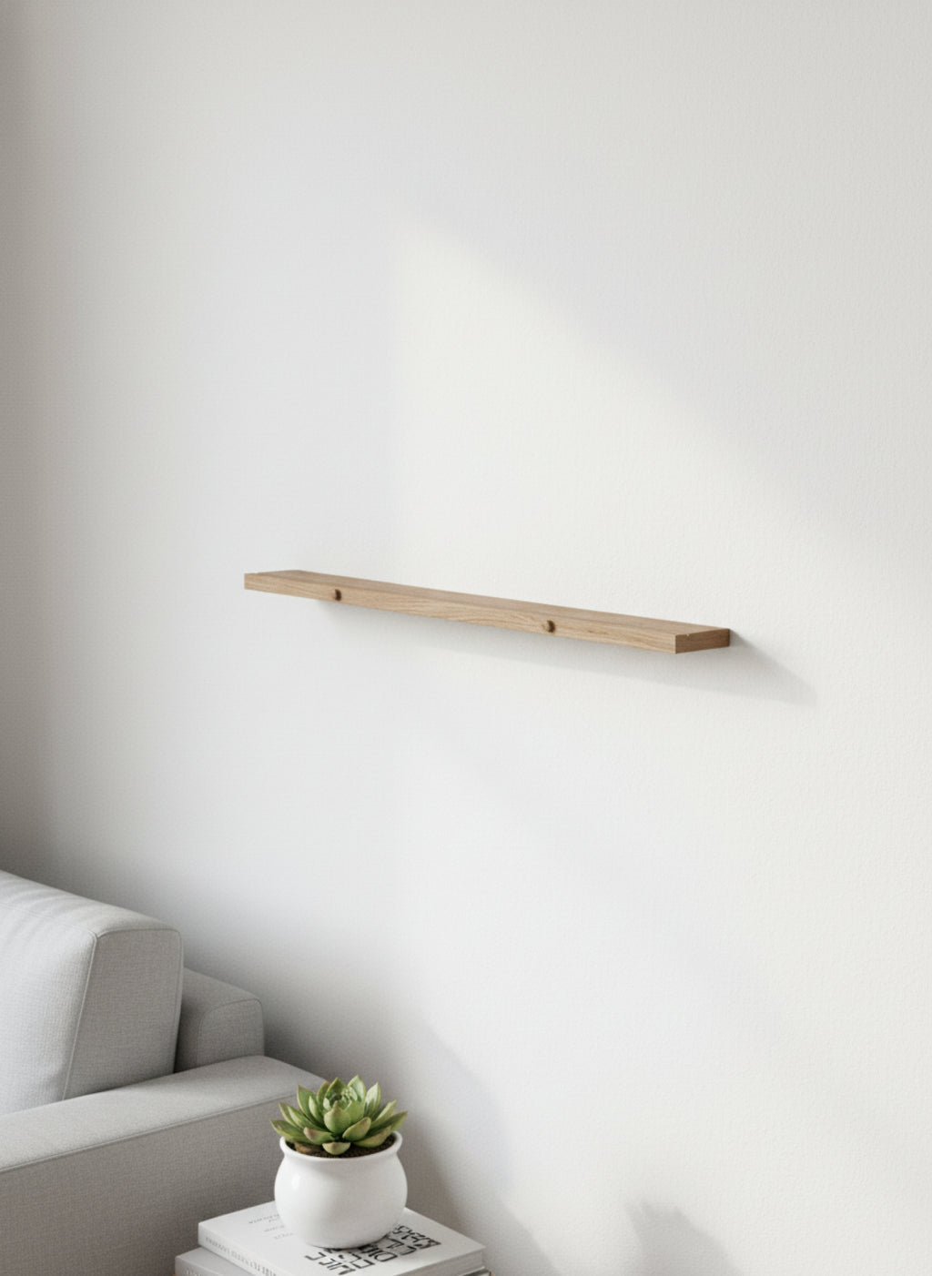 Moebe Gallery Shelf 70 cm Oak - Stylish Solid Wood Wall Decor Solution
