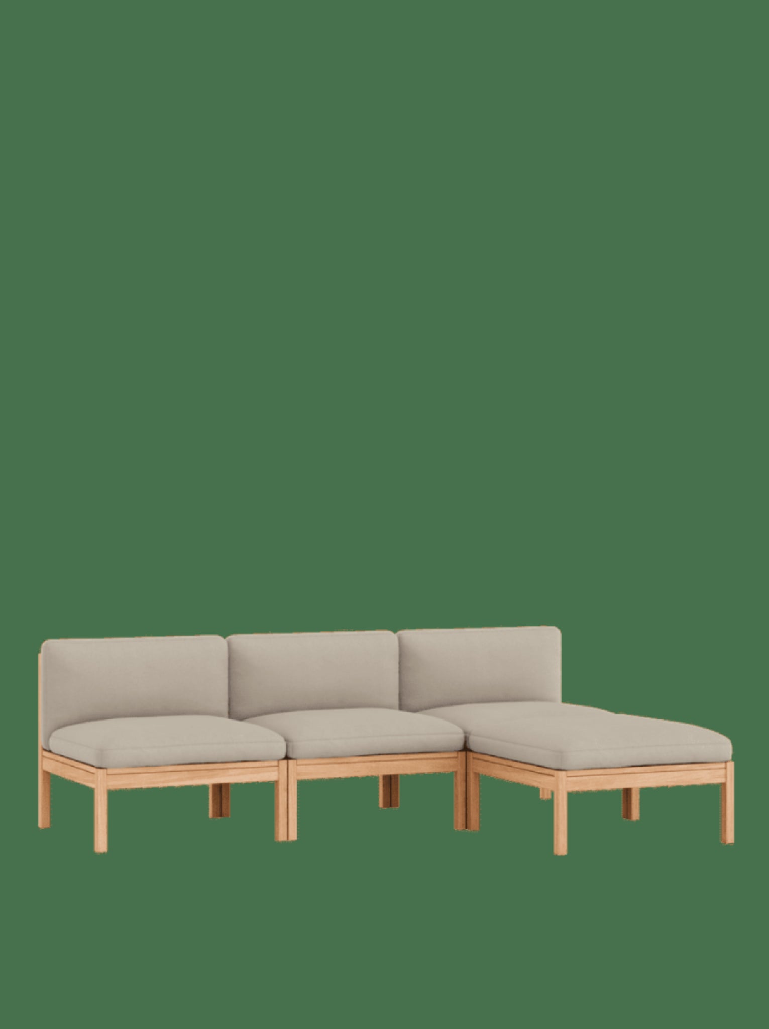 Moebe Modular Sofa Set, 3 Seater Sofa With Chaise Longue, Field 233 (fsc Mix Credit)