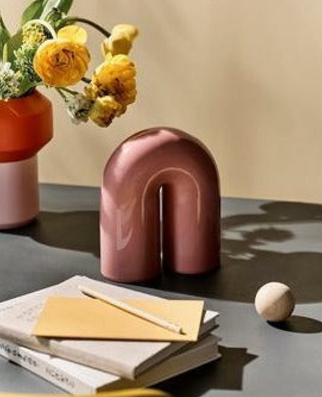 Lucie Kaas Paipa Tube Ceramic Figure Small, Blush Pink