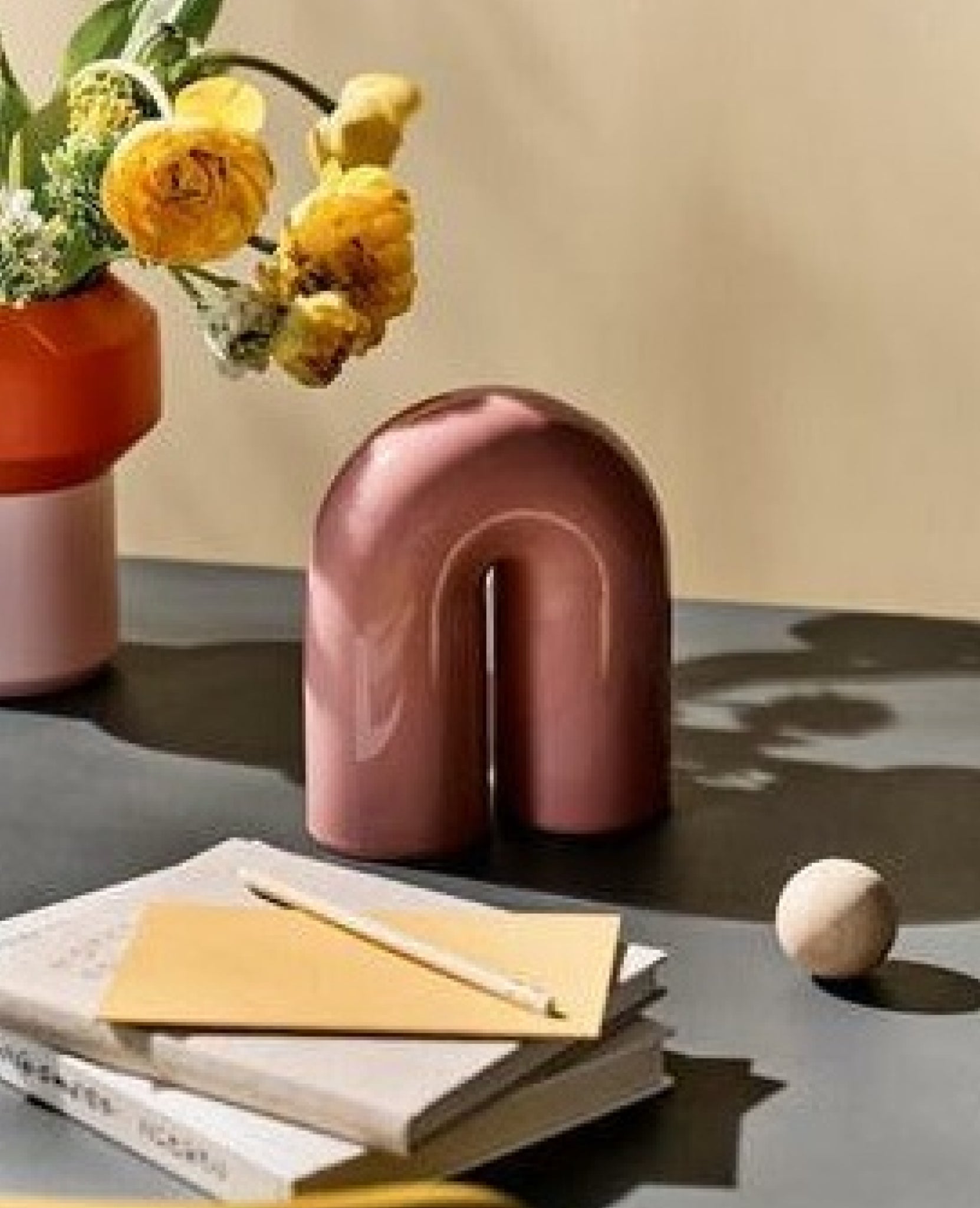 Lucie Kaas Paipa Tube Ceramic Figure Small, Blush Pink