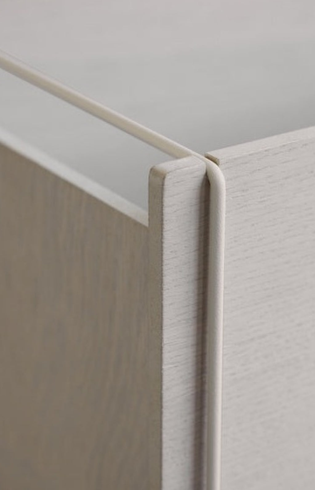 Moebe Storage Box in Warm Grey - Stylish Oak Veneer, Minimalist Design