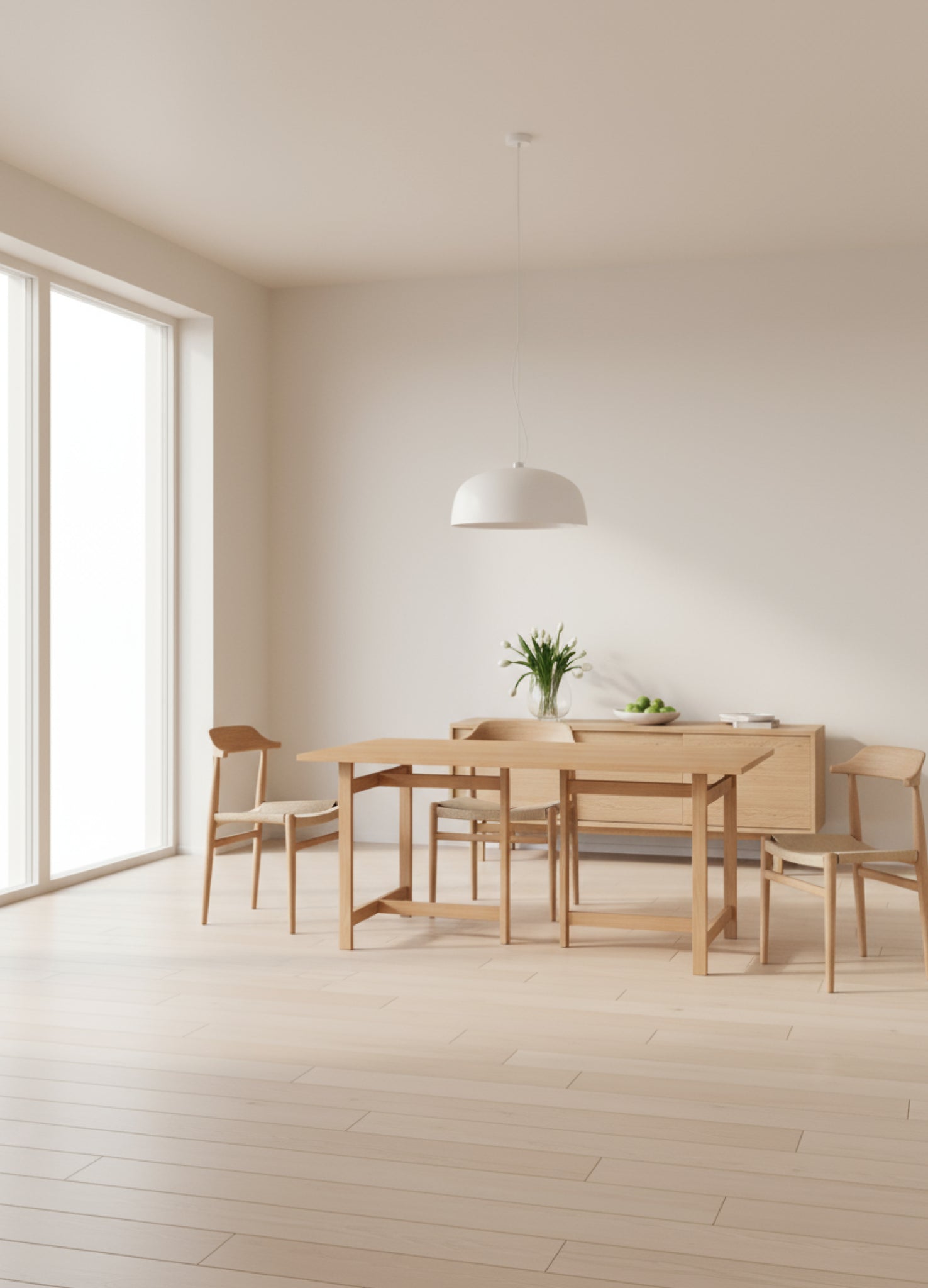 Moebe T-Frame 220 cm Oak Dining Table - Simple, FSC Certified Design